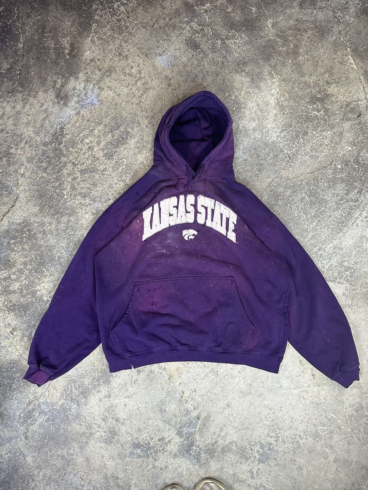 NCAA × Vintage Vintage Thrashed Kansas State Hoodie Size US XL / EU 56 / 4 - 1 Thumbnail