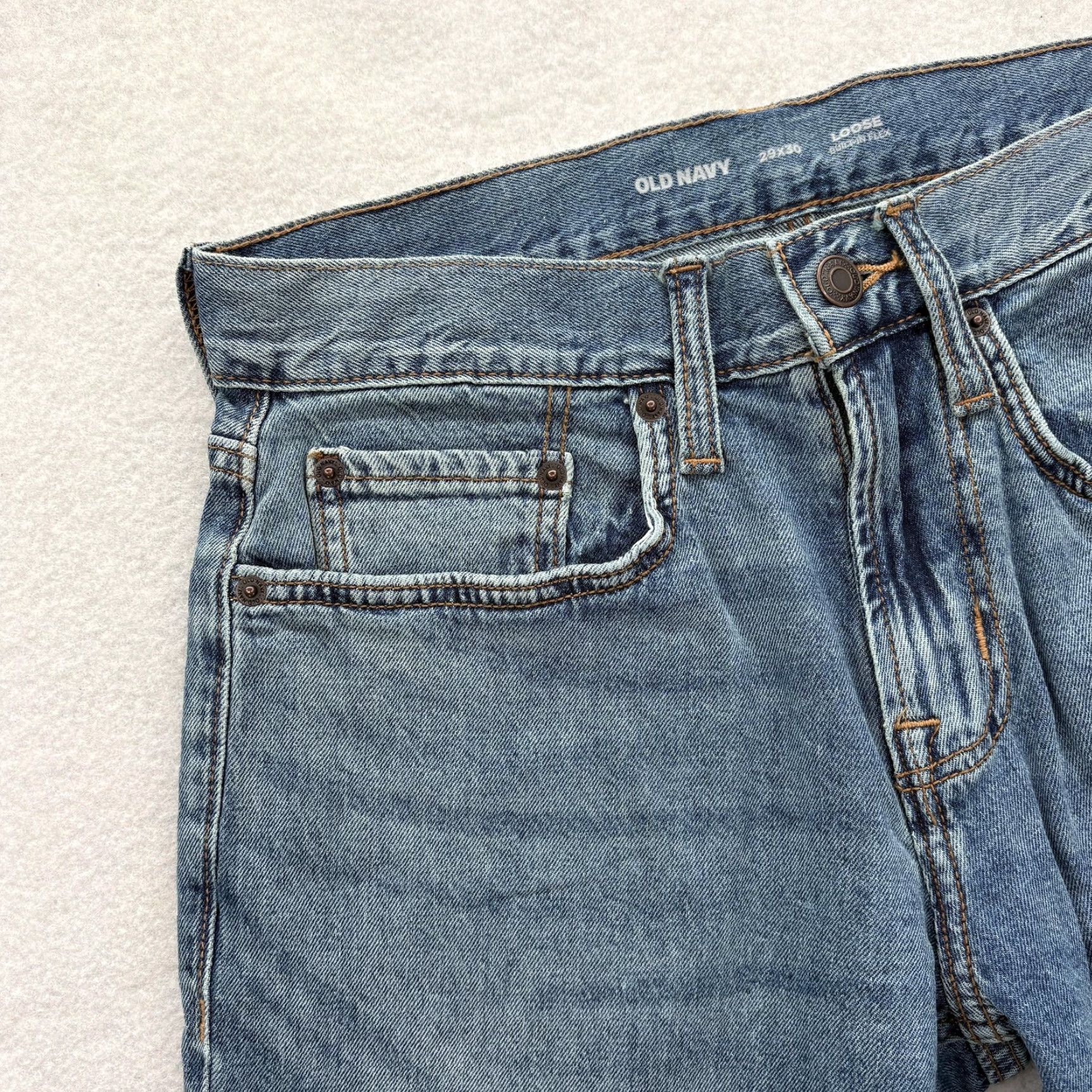 Old Navy Old Navy Jeans Mens 29x30 Blue Medium Wash Relaxed Straight Denim NWT Built-In Flex Size US 29 - 3 Thumbnail
