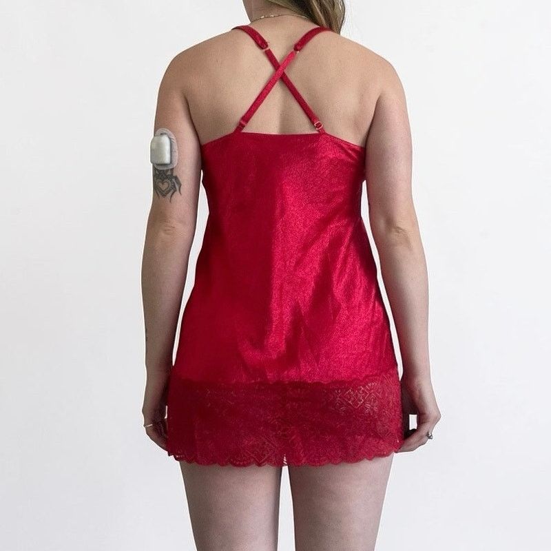 Victoria's Secret Victoria's Secret Vtg 2000s Red Cross Back Lace Trim Slip Size S / US 4 / IT 40 - 4 Thumbnail