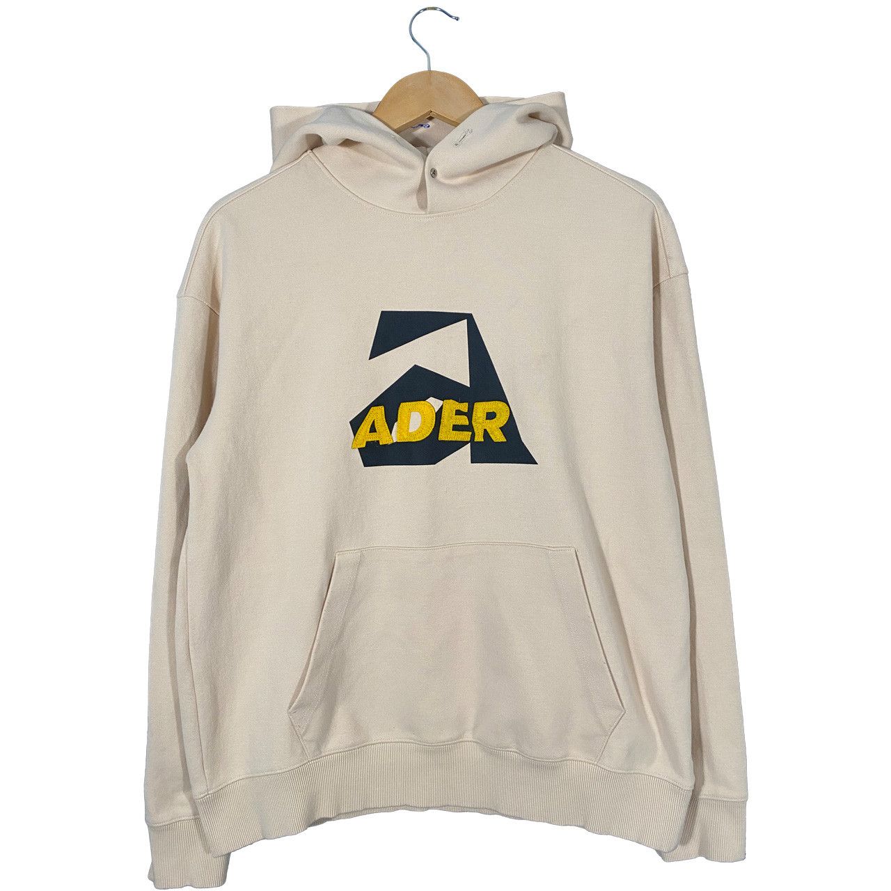 Ader Error Ader Error Felt Logo FW2020 Pullover Hoodie Ivory Size US S / EU 44-46 / 1 - 1 Thumbnail