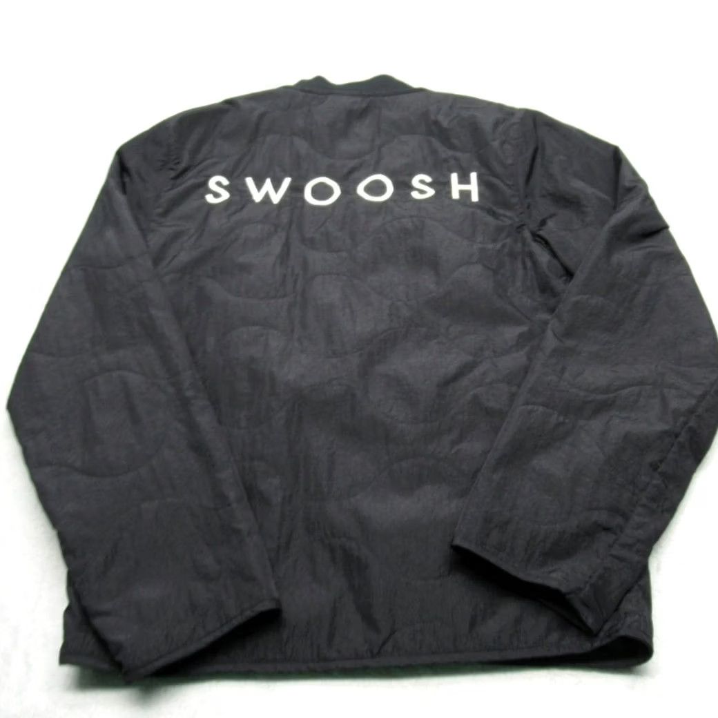 Nike VINTAGE Nike Jacket Mens Small Black Double Swoosh Quilted Insulated Snap 90s Size US S / EU 44-46 / 1 - 5 Thumbnail