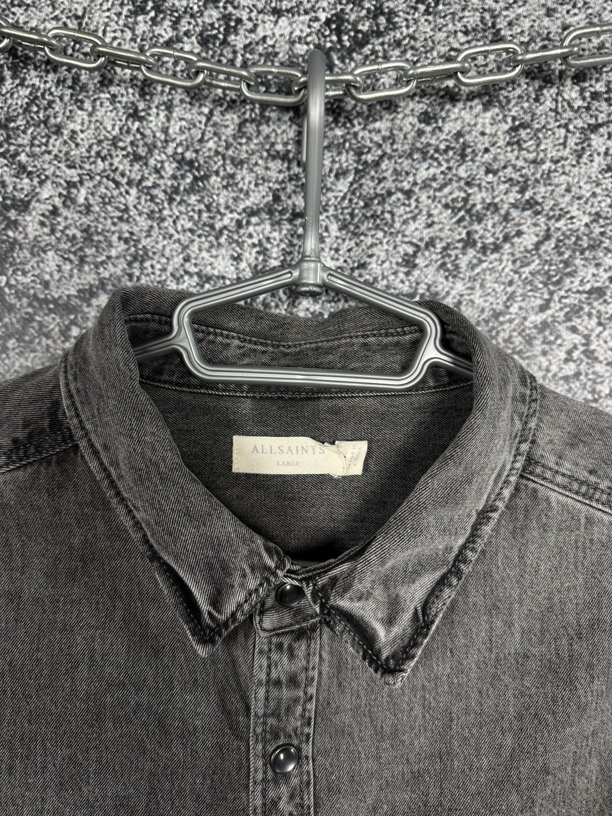 Allsaints Allsaints Burlington Long Sleeve Denim Shirt Snap Button Size US L / EU 52-54 / 3 - 7 Thumbnail
