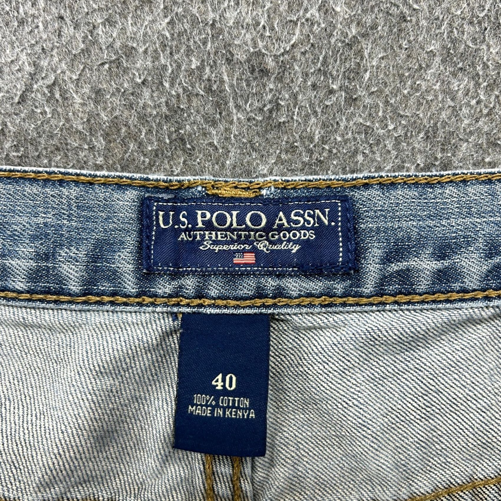 Vintage US Polo Assn Shorts Mens 40 Blue Carpenter Light Wash Denim Distressed Cargo Pocket Regular Inseam 13 Summer Spring Vintage No Mens Size US L / EU 52-54 / 3 - 2 Thumbnail