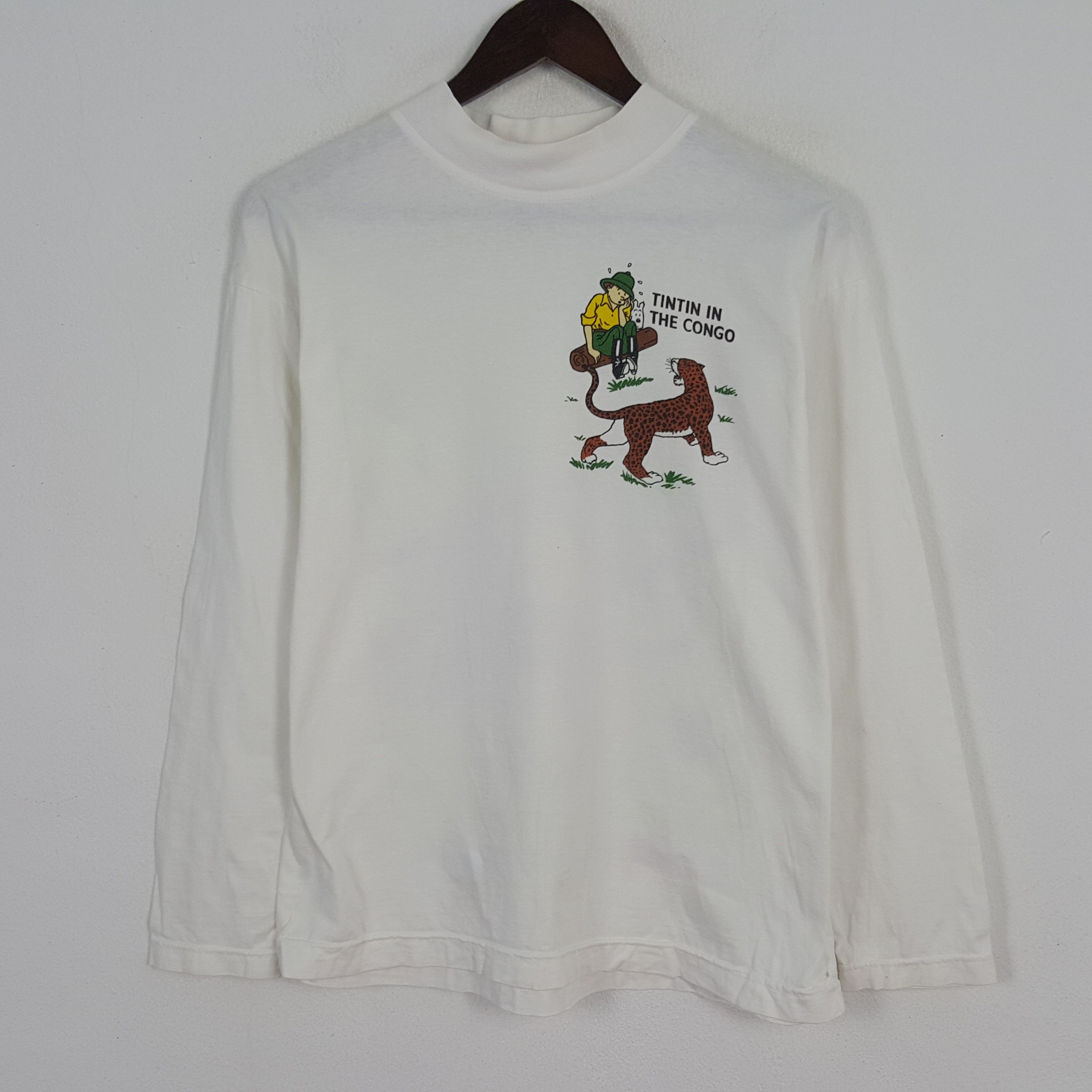Vintage Vintage Tintin In The Congo Long Sleeve Tshirt Size US L / EU 52-54 / 3 - 3 Thumbnail