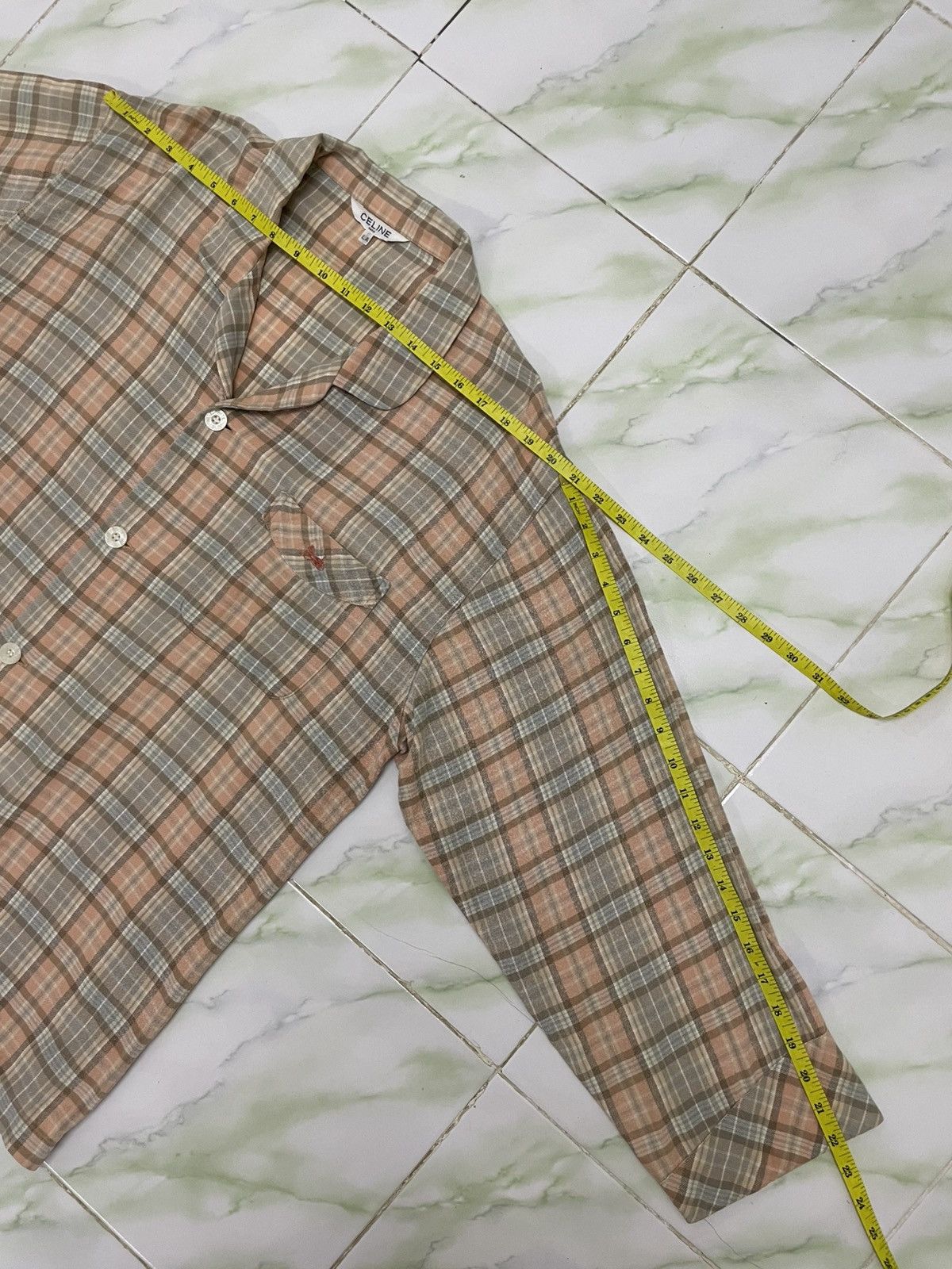 Celine Celine pajama Checked Button Up Shirt Size US L / EU 52-54 / 3 - 11 Thumbnail