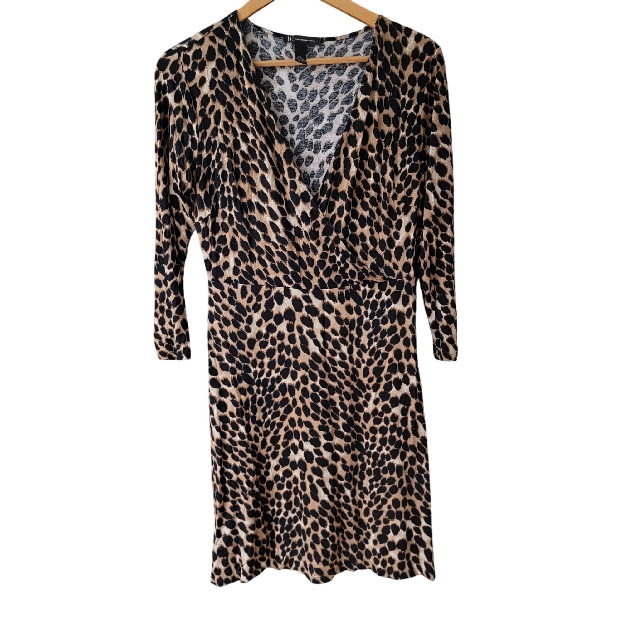 Other INC Animal Print Dress M Rayon & Spandex Womens Knee-Length Size M / US 6-8 / IT 42-44 - 1 Thumbnail