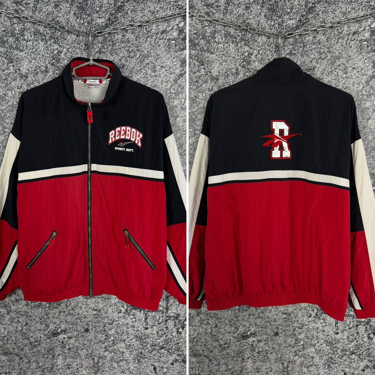 Reebok Men’s Reebok Vintage 90s Track Full Zip Jacket Retro Size L Size US L / EU 52-54 / 3 - 1 Thumbnail