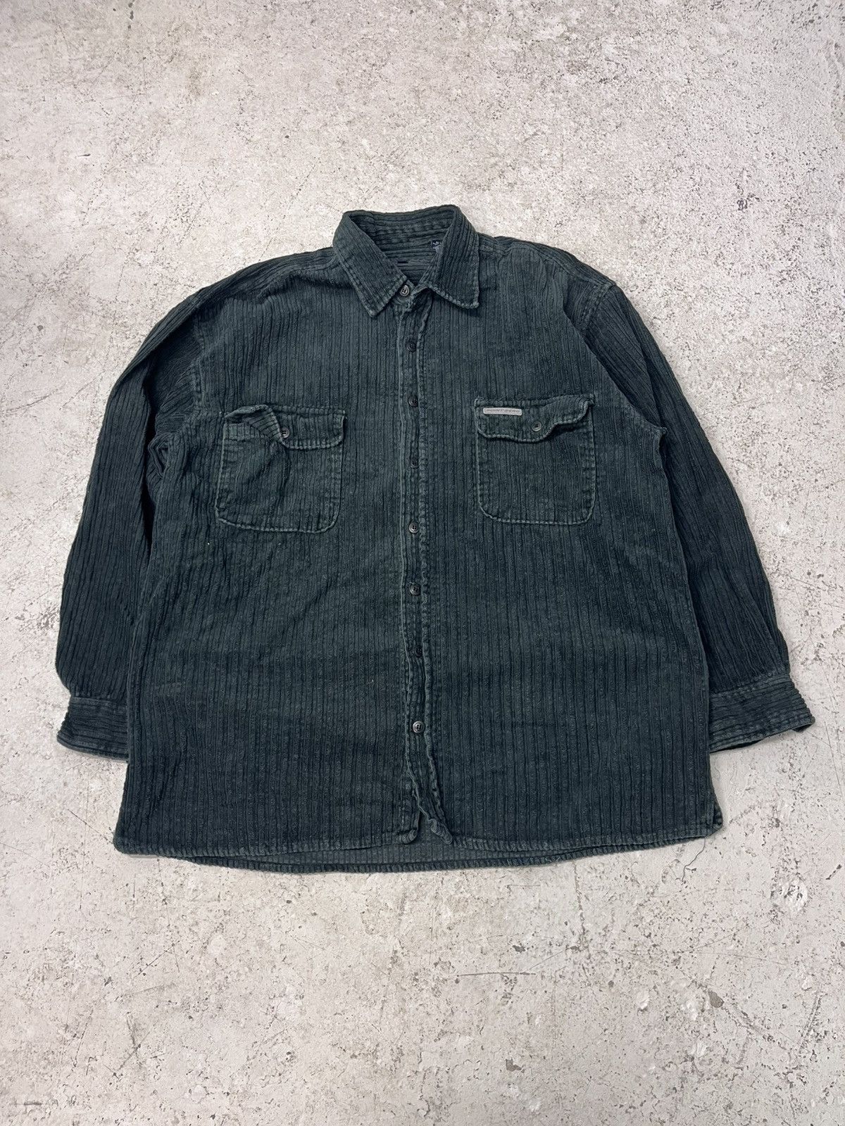 Point Zero Vintage dark green point zero corduroy shirt Size US L / EU 52-54 / 3 - 2 Thumbnail