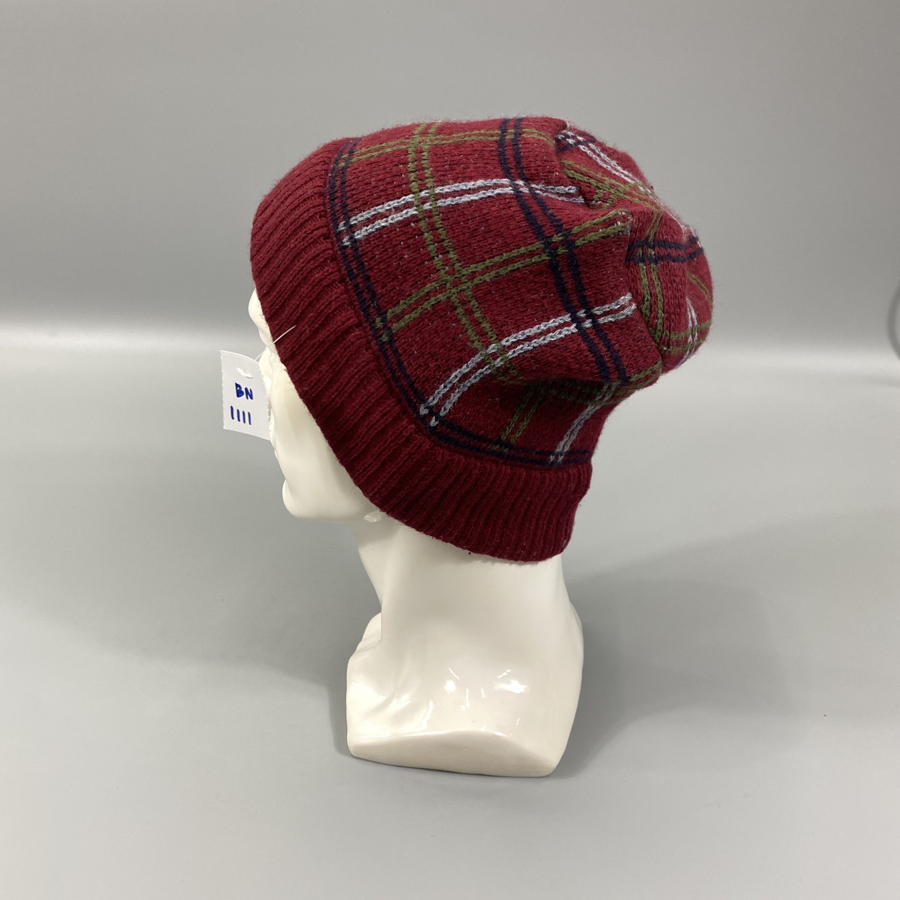 Japanese Brand Checked Snow Cap Beanie Hat -BN1111 Size ONE SIZE - 1 Thumbnail
