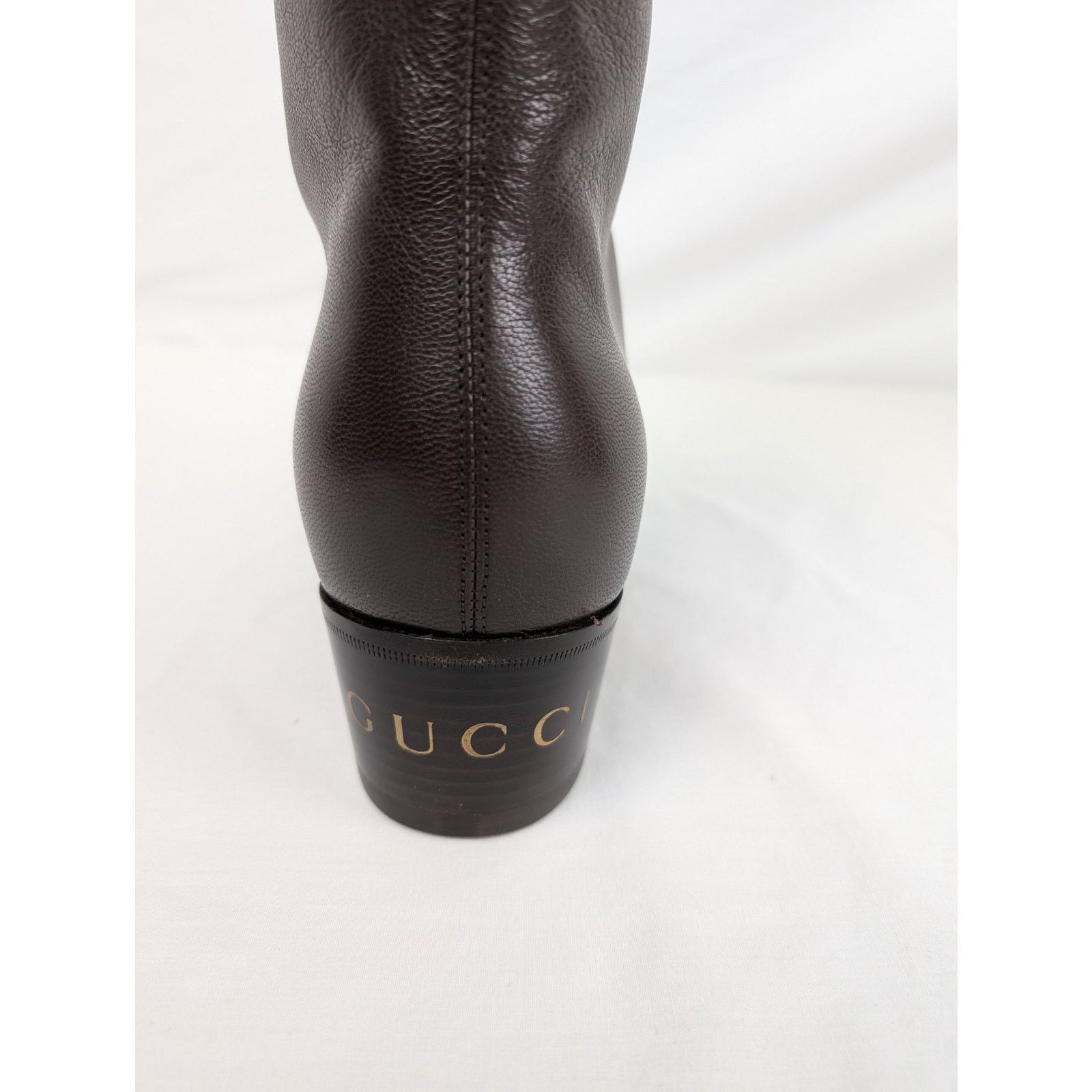 Gucci o1rshd1 Men's Heeled Boots in Chocolate Size US 11.5 / EU 44-45 - 9 Thumbnail