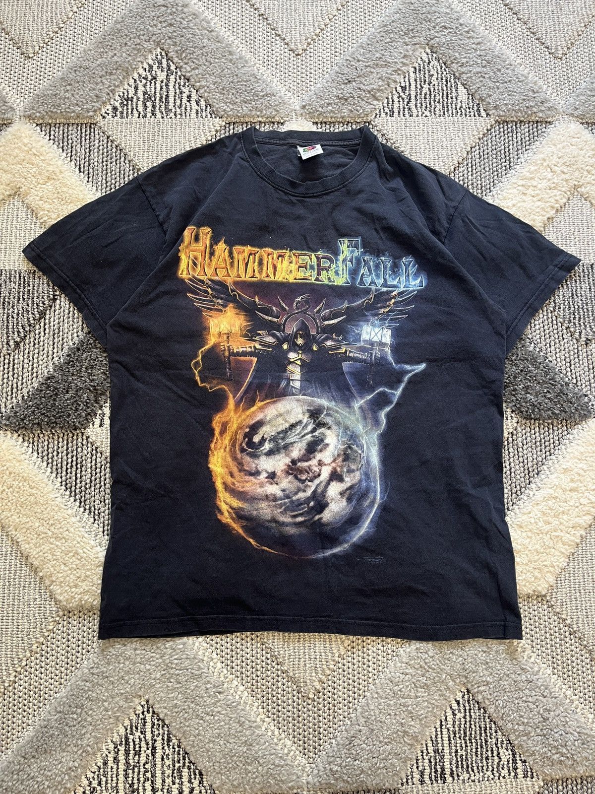 Band Tees × Vintage VINTAGE 2000s HAMMER FALL TOUR EUROPE BAND ROCK METAL TEE Size US L / EU 52-54 / 3 - 1 Thumbnail