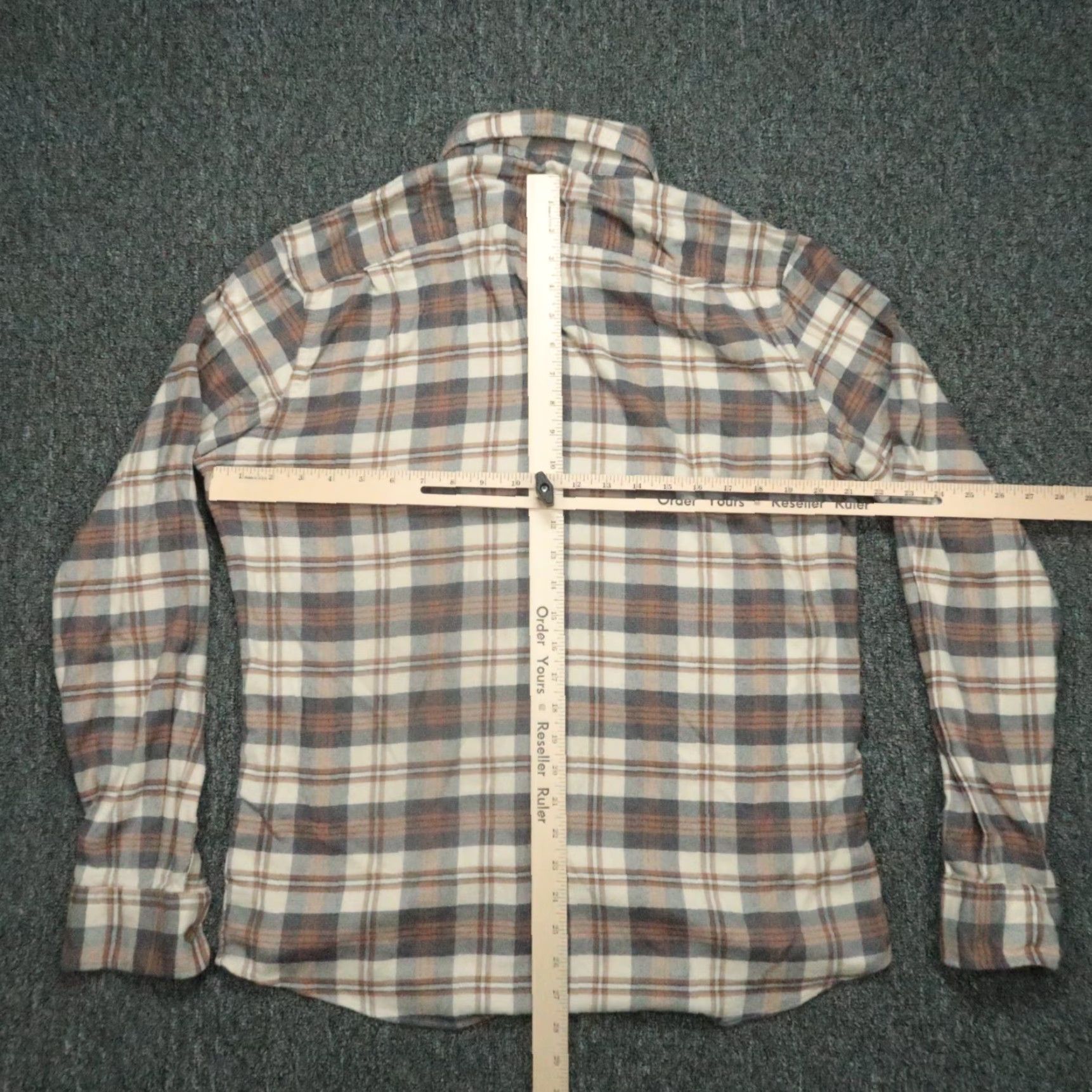 Faherty Faherty Shirt Mens Large Brown Tan Plaid Movement Flannel Button Stretch Size US L / EU 52-54 / 3 - 6 Thumbnail
