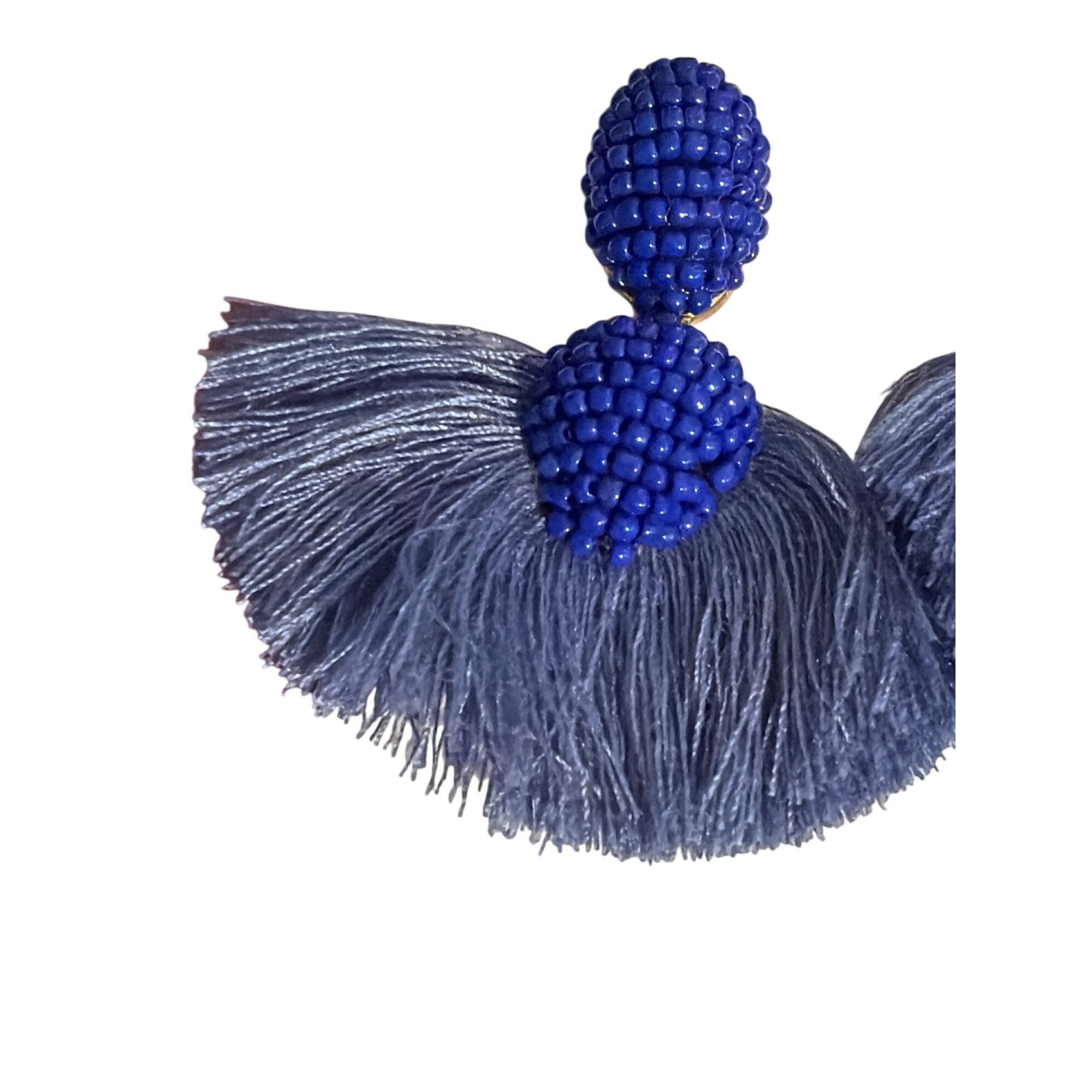 Other Stella & Dot Blue Ashton Beaded Tassel Statement Earrings 2. Size ONE SIZE - 2 Thumbnail