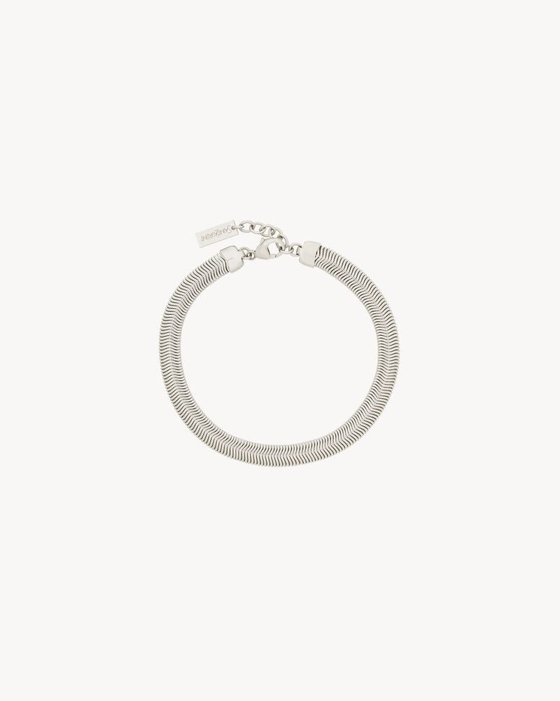 Saint Laurent Paris o1bcso1str0226 Size:M/Snake Chain Bracelet in Silver Size ONE SIZE - 1 Thumbnail