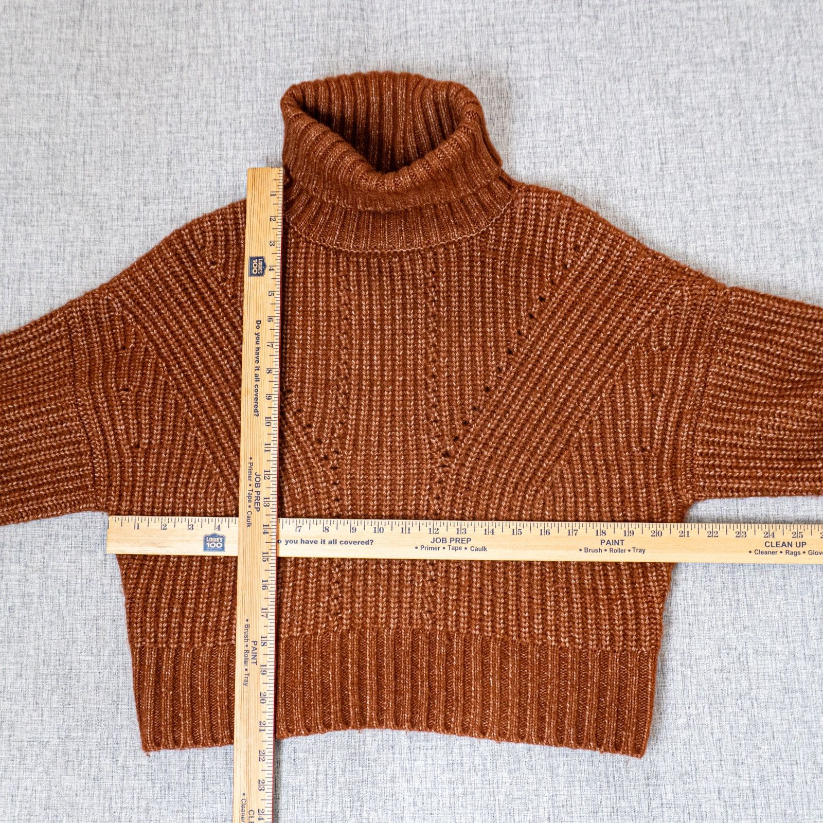 VARLEY Rogan Cropped Sweater Turtleneck Cable ribbed knit