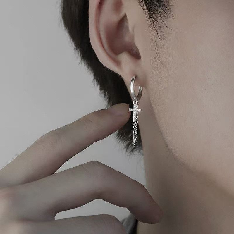 Jewelry Cross New Trend Earrings One Pairs Chrome Jewelry Size ONE SIZE - 2 Thumbnail