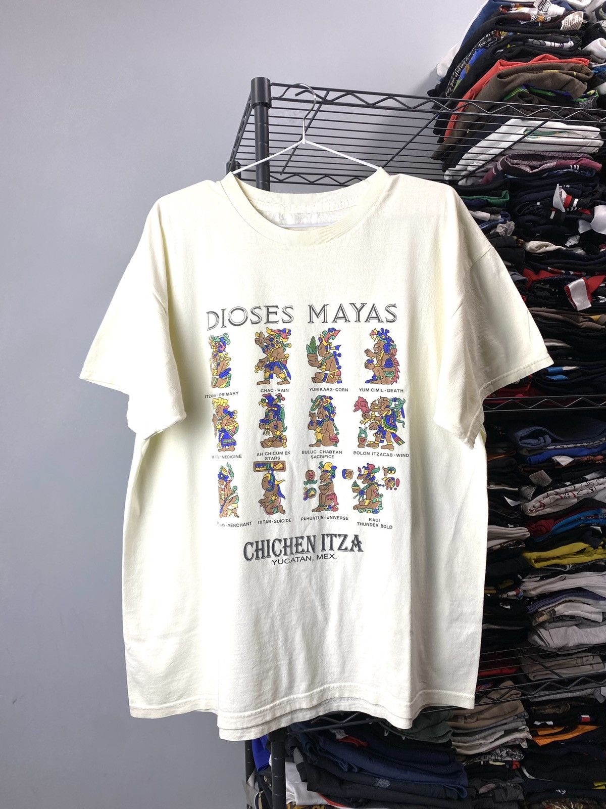 Vintage Vintage 1990’s Dioses Mayas Chichen Itza T Shirt Size US XL / EU 56 / 4 - 1 Thumbnail