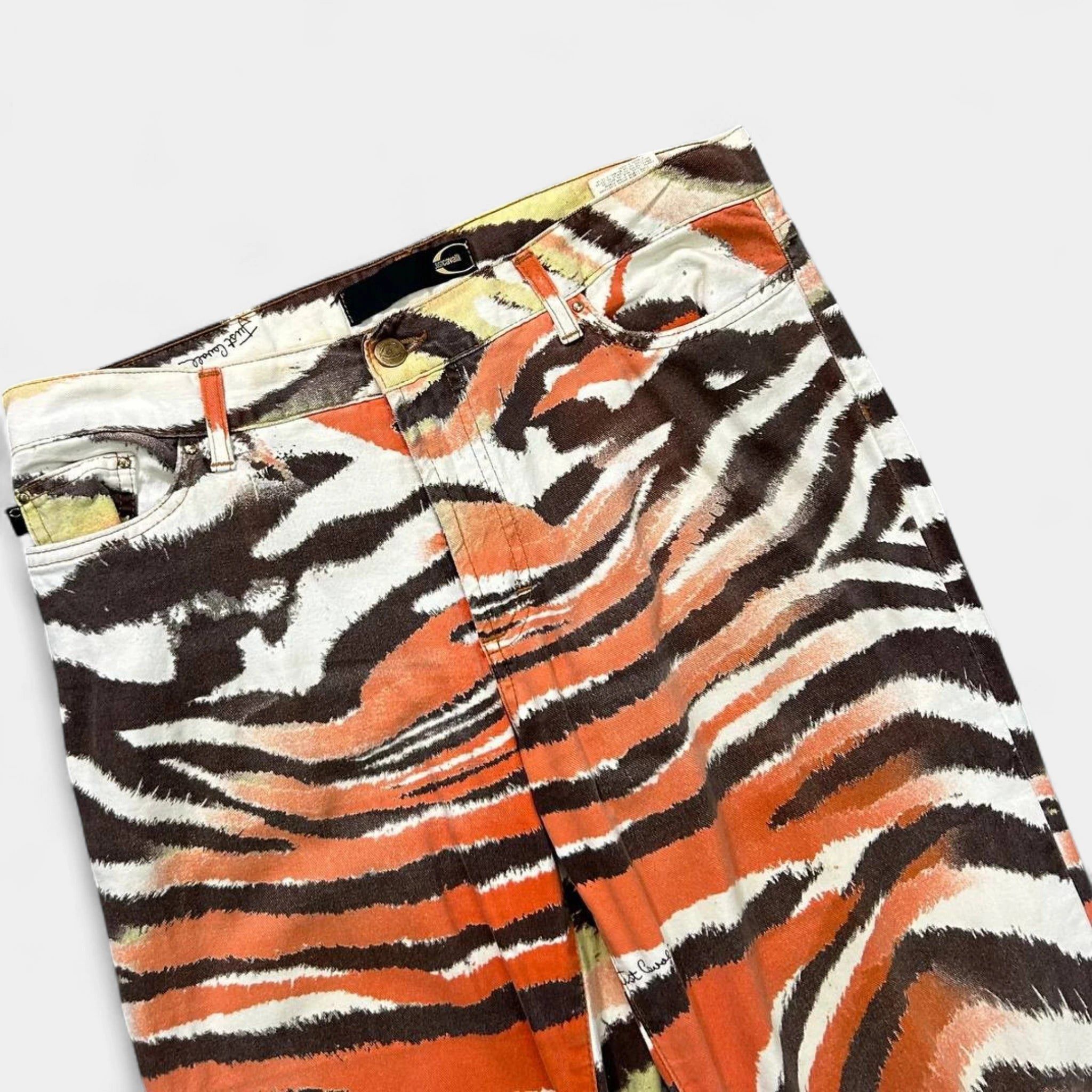 Roberto Cavalli Just Cavalli 2000s Psychedelic Orange Zebra Pants Size US 28 / EU 44 - 2 Thumbnail