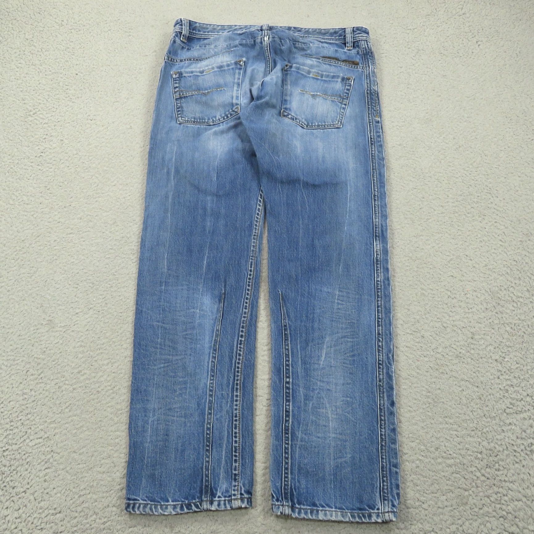 Diesel Diesel Jeans Mens 36x32 Darron Regular Slim Tapered Distressed Wash Button Fly Jeans Mens Slim Distressed Blue 5-Pocket Diesel Darron Men’s Jeans Size US 36 / EU 52 - 2 Thumbnail