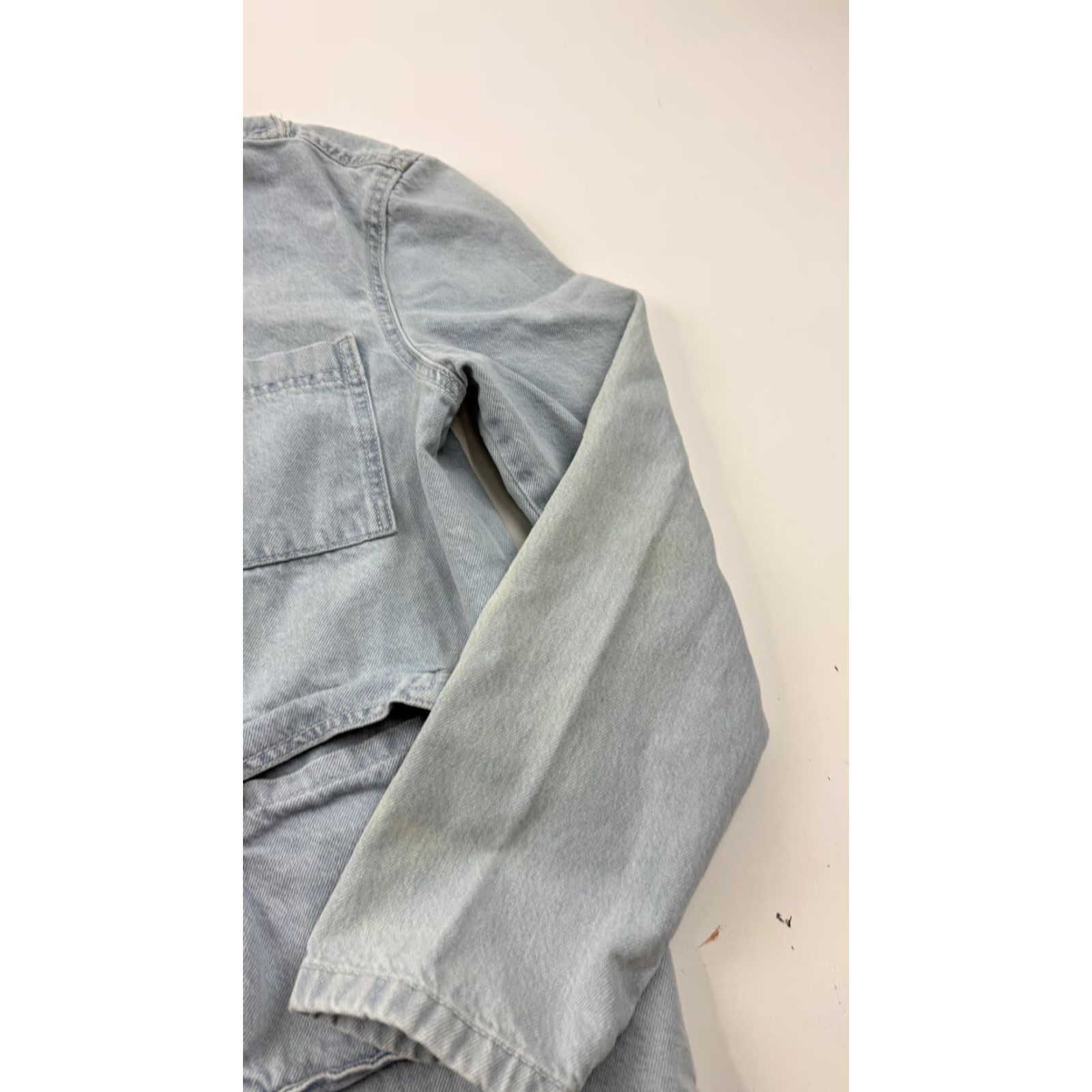 Denime VINTAGE Bossini Jeans Jacket Womens M Blue Denim Military Field Snap Front Pockets Shirt Ladies/Mens? Size 32" / US 10 / IT 46 - 3 Thumbnail