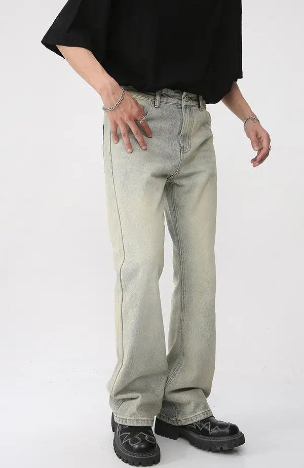 Japanese Brand Hiroko x Saki washed distressed flared straight jeans Size US 32 / EU 48 - 5 Thumbnail