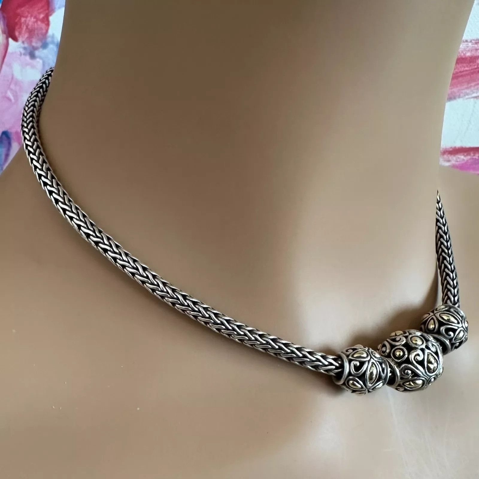 Other Silver Yellow Gold Jaisalmer Wheat Dot 3 Ball Necklace Size ONE SIZE - 7 Thumbnail