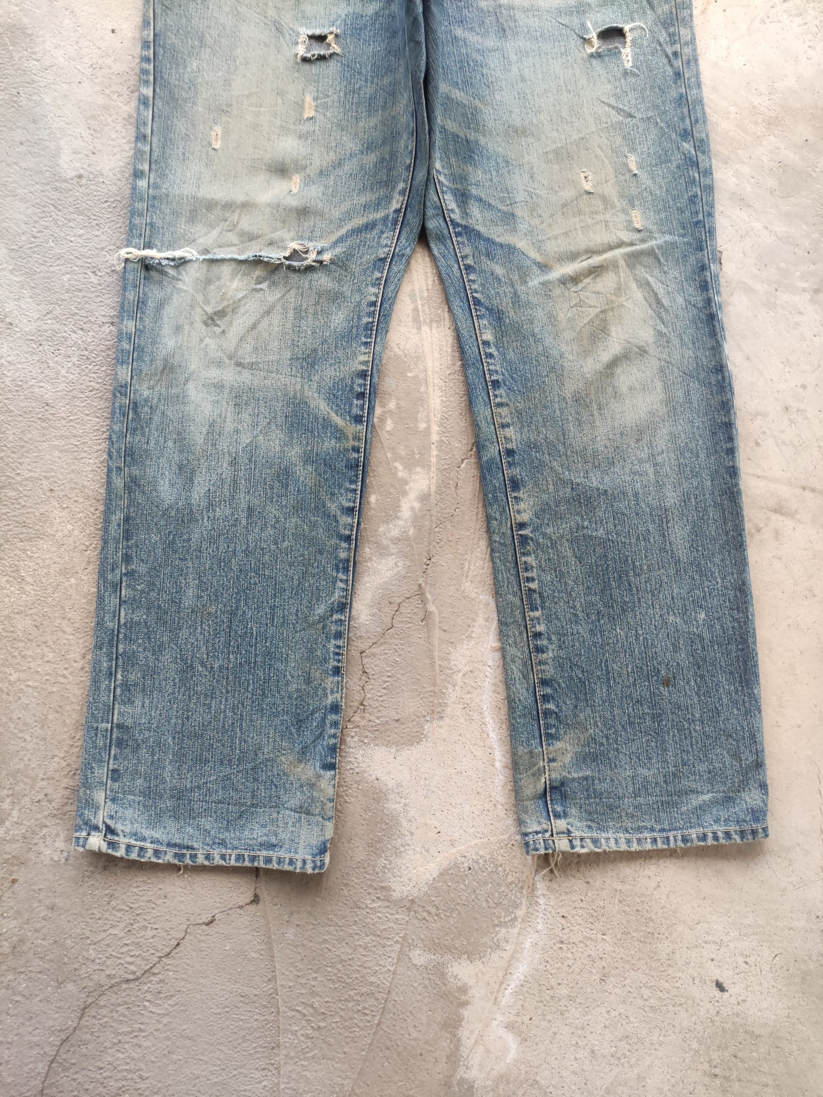 Japanese Brand Vintage Amore Puro Baggy Jean Distressed Faded Denim Size US 34 / EU 50 - 4 Thumbnail