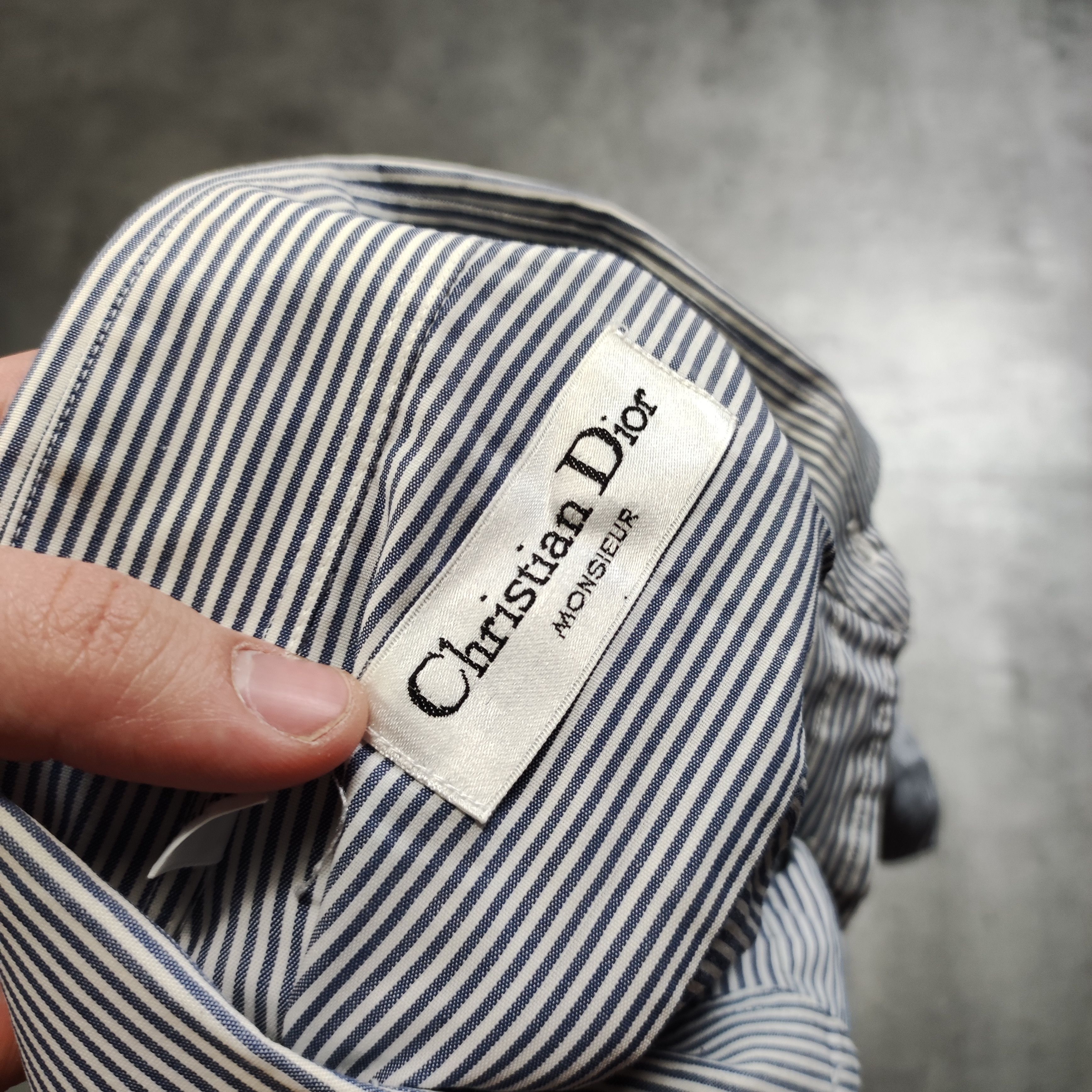 Christian Dior Monsieur × Dior × Vintage RARE Christian Dior Monsieur Vintage Striped Pocket Shirt Size US L / EU 52-54 / 3 - 6 Thumbnail