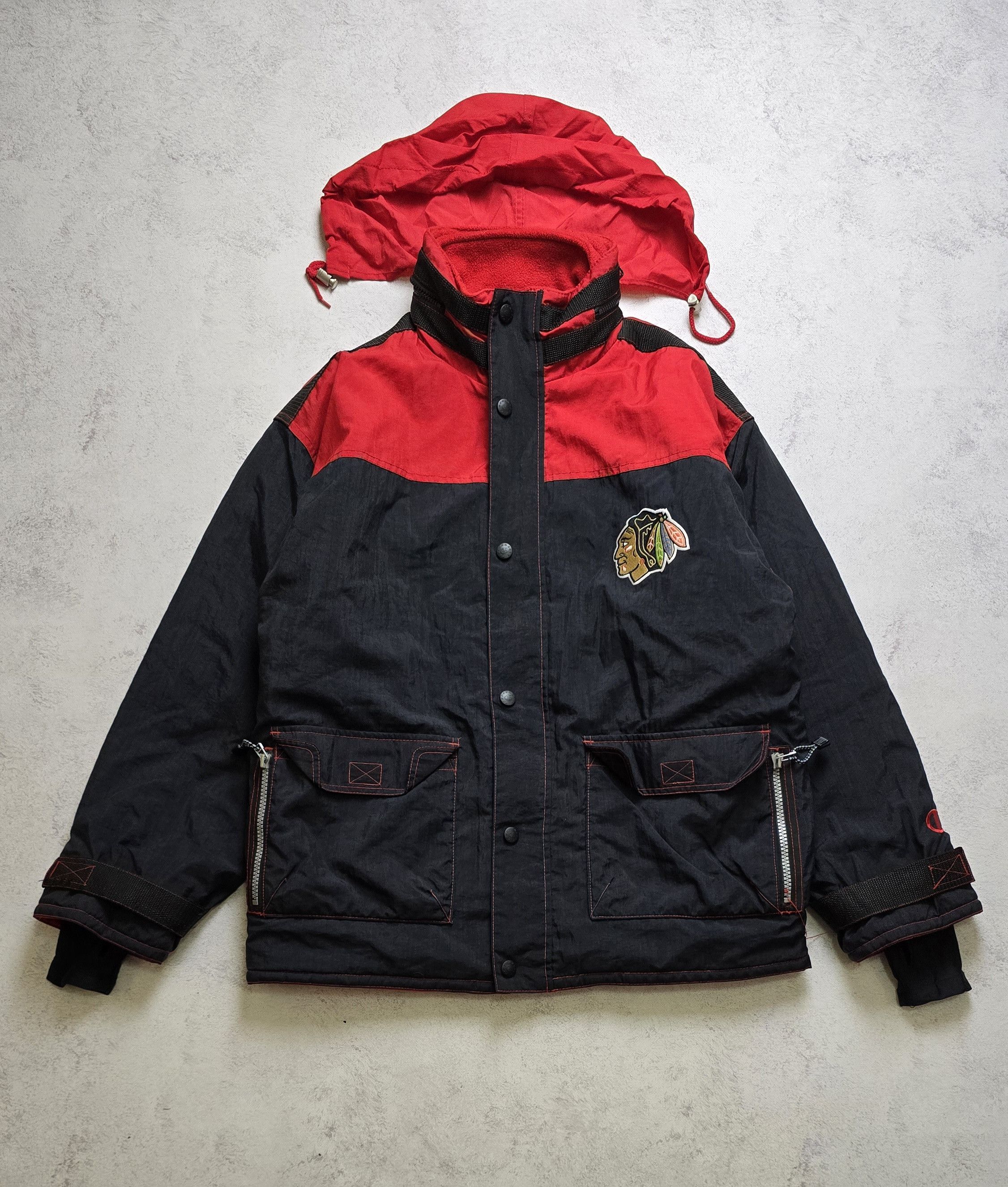 Champion VTG 90's Chicago Blackhawks Embroidered Zip Up Jacket Size US XL / EU 56 / 4 - 1 Thumbnail