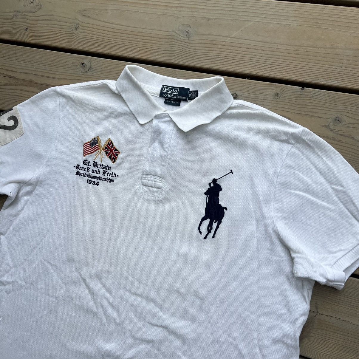 Polo Ralph Lauren Polo Ralph Lauren Rare T&F Vintage 00s Chief Keef GBR Polo Size US XL / EU 56 / 4 - 3 Thumbnail