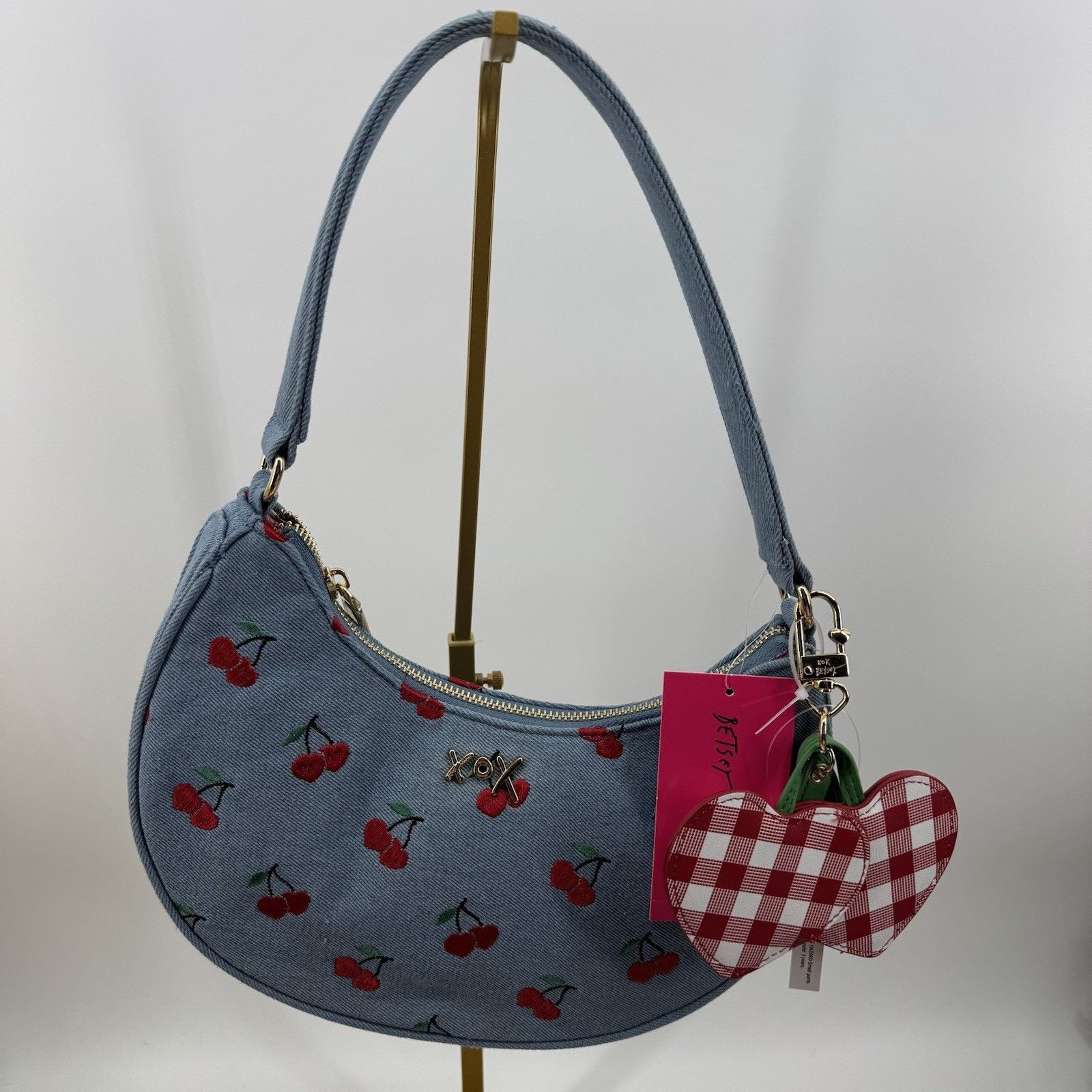 Betsey Johnson Betsey Johnson Denim Cherry Gingham Crossbody NWT Size ONE SIZE - 1 Thumbnail