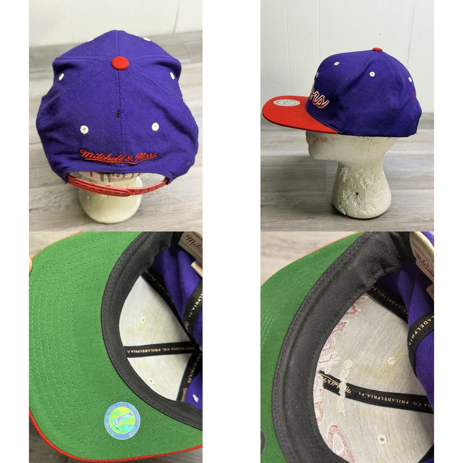 Mitchell & Ness MITCHELL & NESS NBA Toronto Raptors Team Script Snapback Hat Purple Red Mens OSFA Cap Size ONE SIZE - 8 Thumbnail