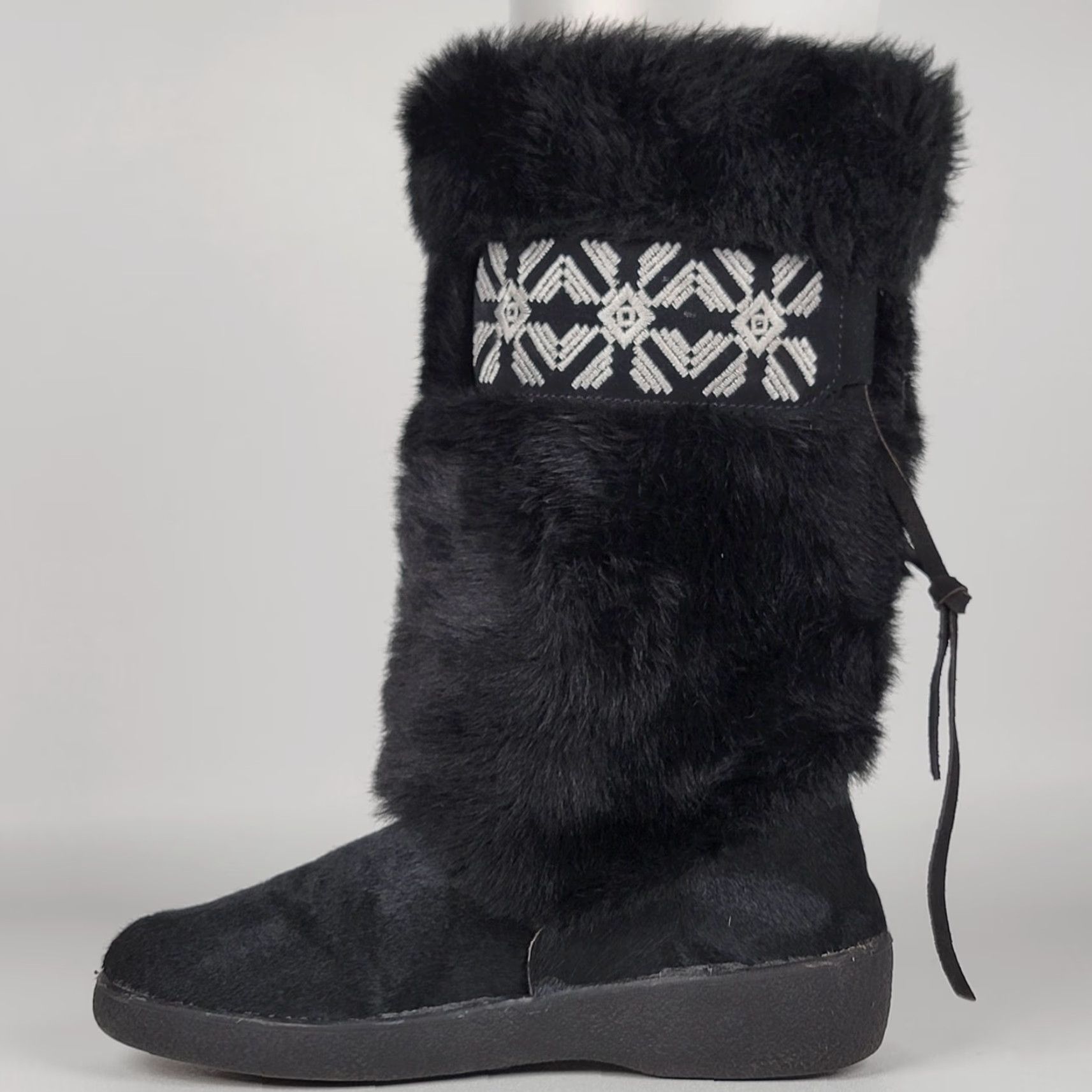 Vintage VINTAGE Technica Goat Hair Black Boots Women US 7 EU 38 Mid-Calf Pull On Snow Boot Ski Womens Size US 5 / IT 35 - 4 Thumbnail