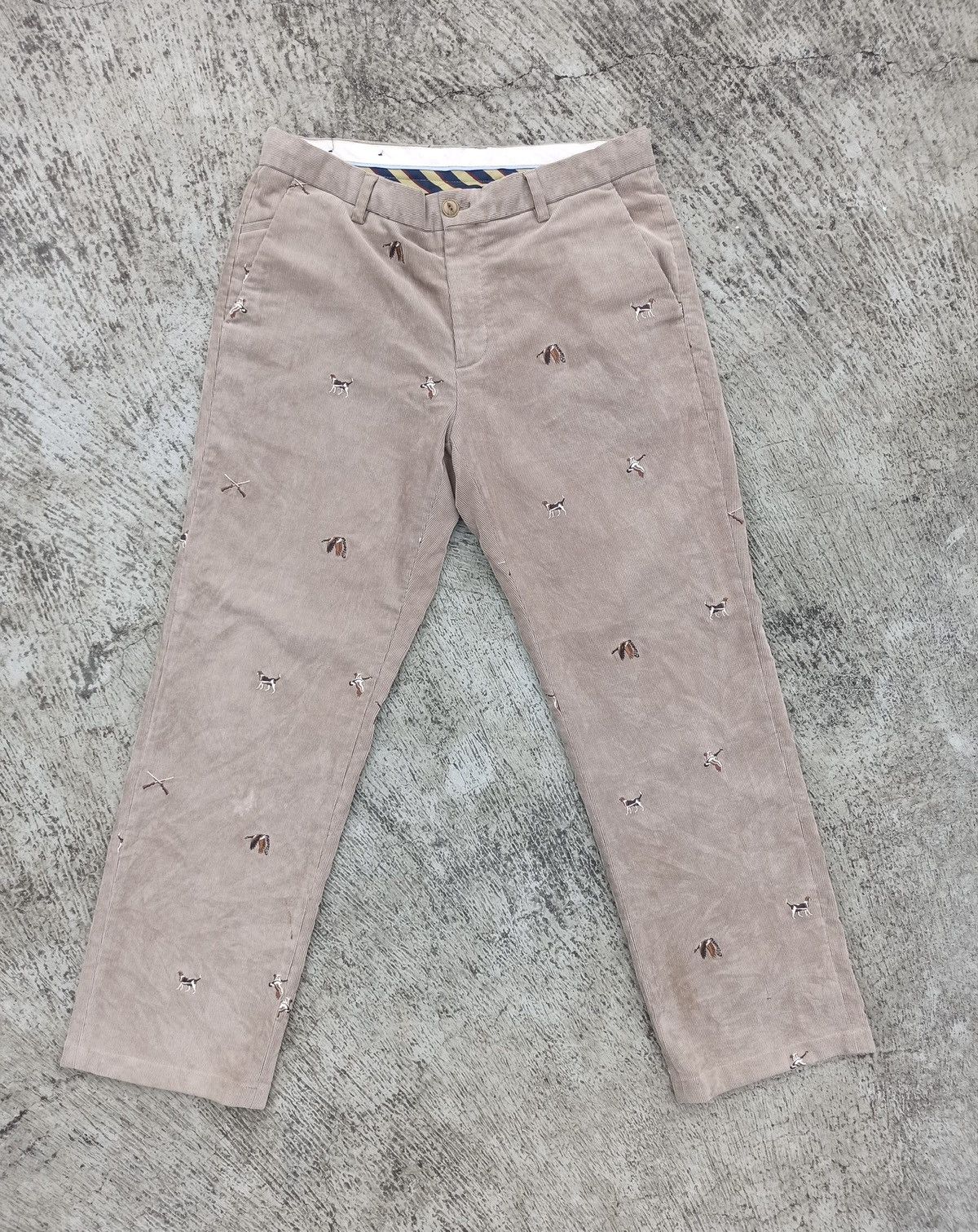 Japanese Brand Olzen corduroy with animal tile Size 24" / US 00 / IT 34 - 2 Thumbnail