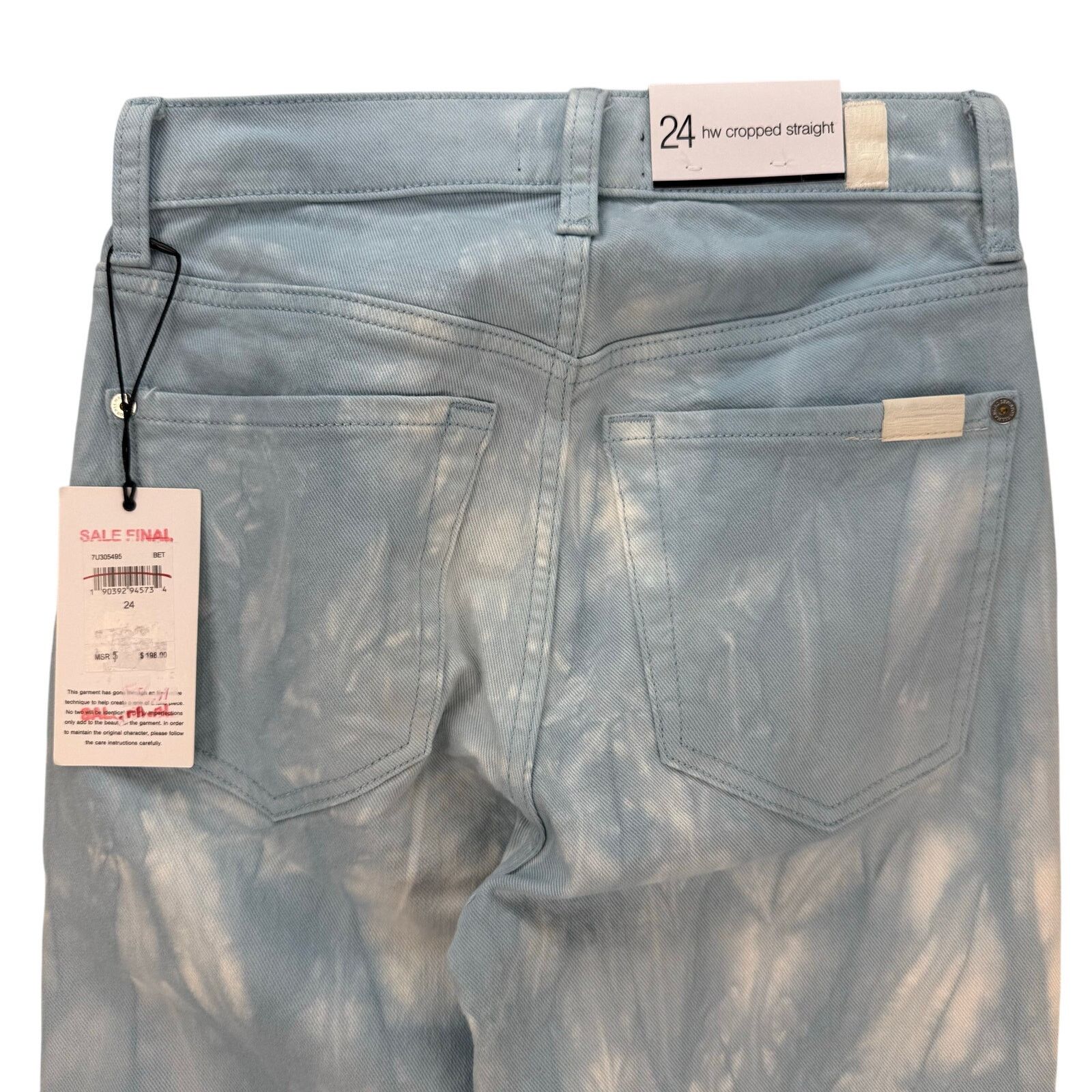 7 For All Mankind 7 FOR ALL MANKIND WOMEN'S 24 BLUE HIGH WAIST CROPPED Size 24" / US 00 / IT 34 - 5 Thumbnail