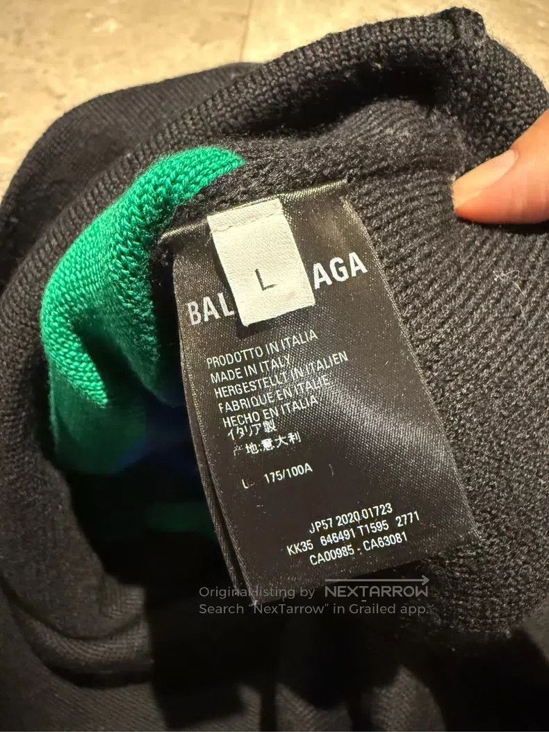 Balenciaga Balenciaga Black Rainbow Multilingual Knit Sweater/Sweatsh Size US L / EU 52-54 / 3 - 6 Thumbnail