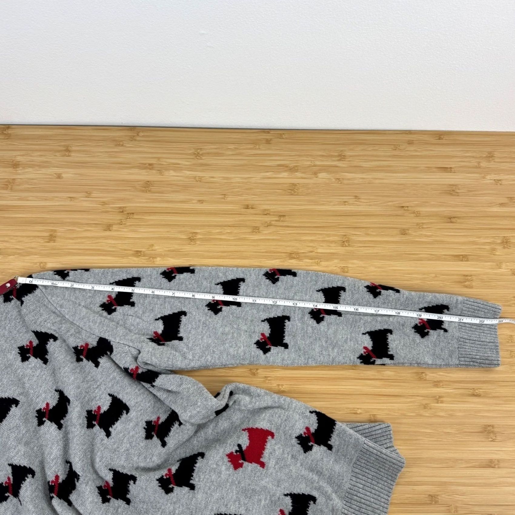 Charter Club Charter Club Petite Sweater Scottie Dog Print Gray Cotton Blend PS Women Size S / US 4 / IT 40 - 7 Thumbnail