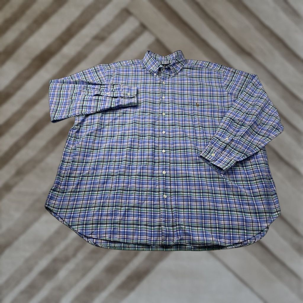 Polo Ralph Lauren Polo Ralph Lauren Shirt Mens 2XB Plaid Long Sleeve Button Down Long Sleeve Big 2X Multicolor Cotton Woven Button-Up Collared Preppy Casual Mens Size US XXL / EU 58 / 5 - 1 Thumbnail
