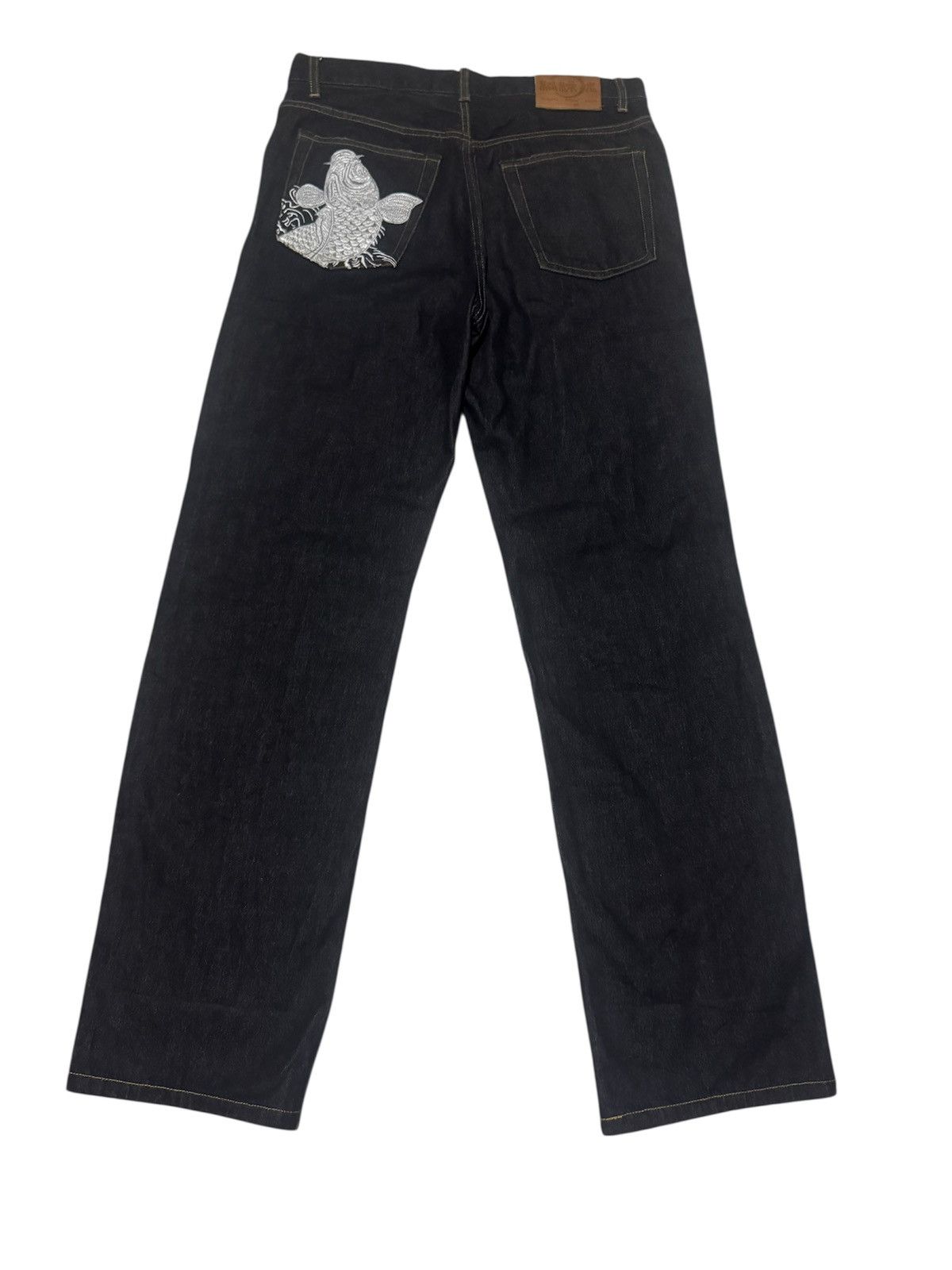 Karakuri Tamashii Karakuri Tamashi Side by Side Koi Fish Embroidery DenimJeans Size US 36 / EU 52 - 3 Thumbnail