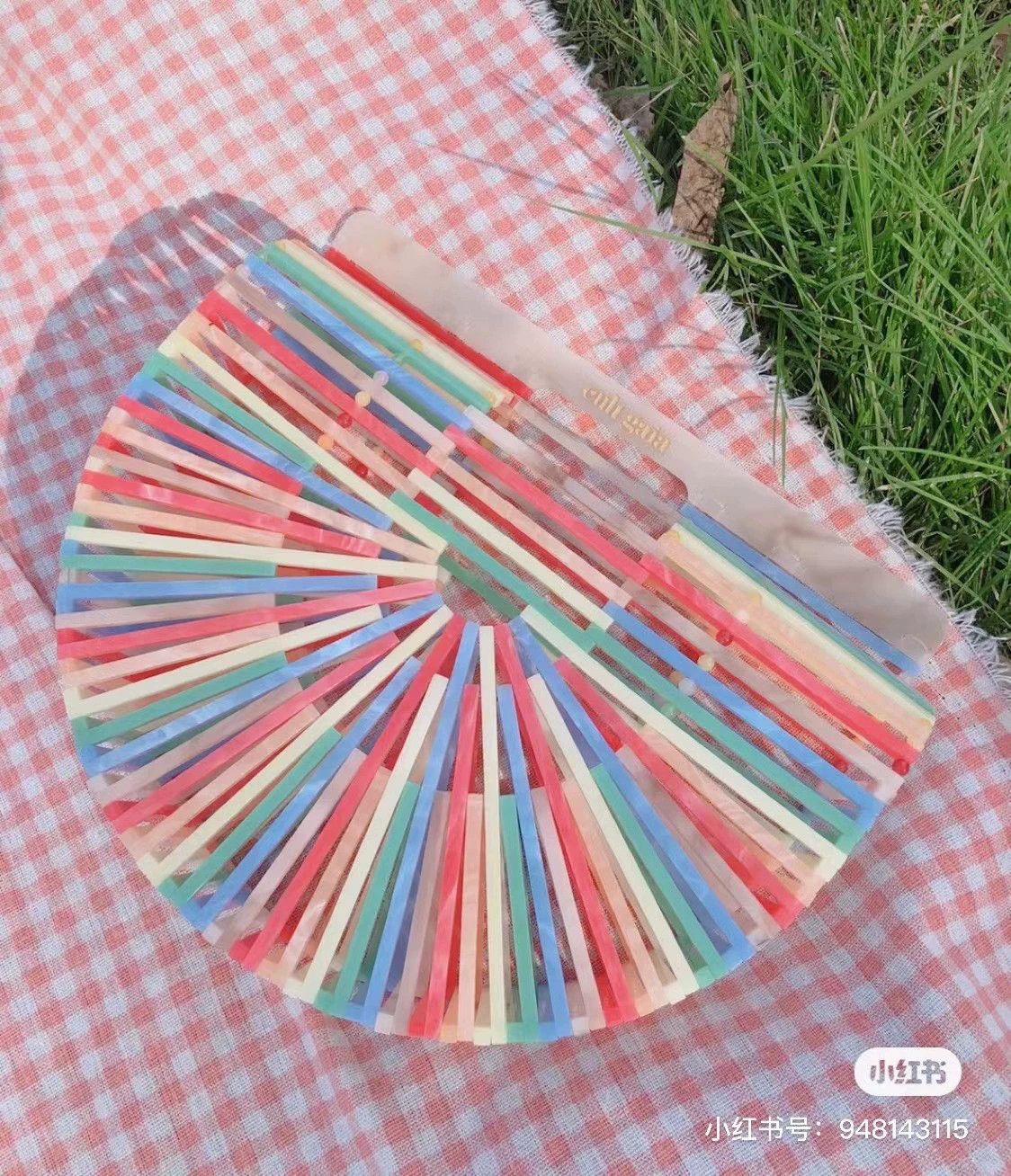 Cult Gaia Cult Gaia Colorful Acrylic Bamboo Clutch New Size ONE SIZE - 6 Thumbnail