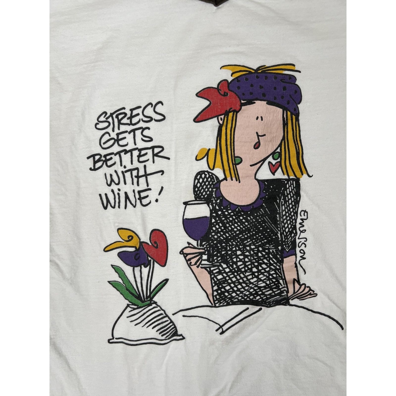 Other Vintage Emerson Street T-Shirt Women One Size "Stress Gets B Size ONE SIZE - 2 Thumbnail