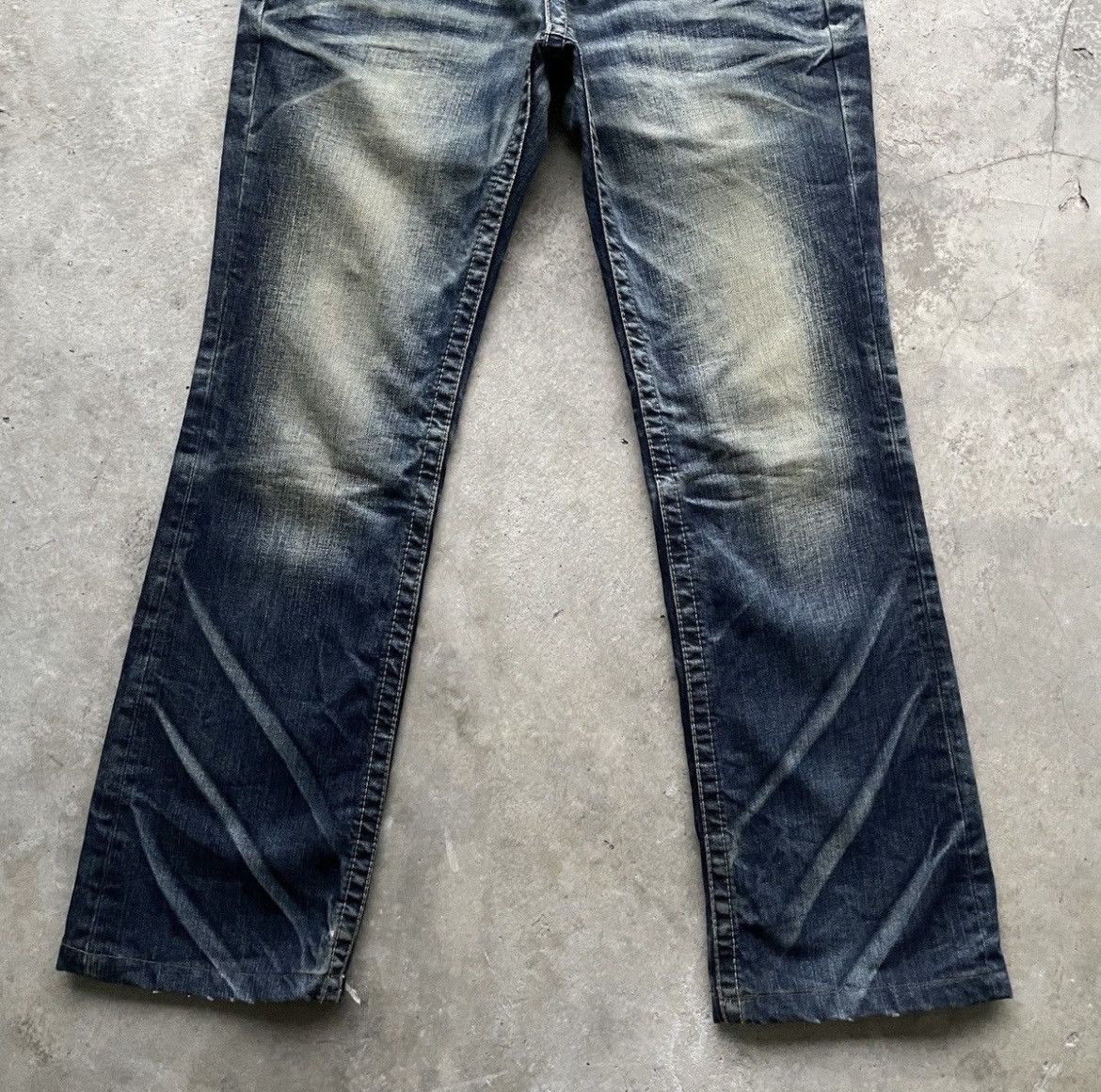 Japanese Brand ❗️NEED GONE❗️Vintage Lolita Flare Faded Denim Jeans Size US 30 / EU 46 - 2 Thumbnail