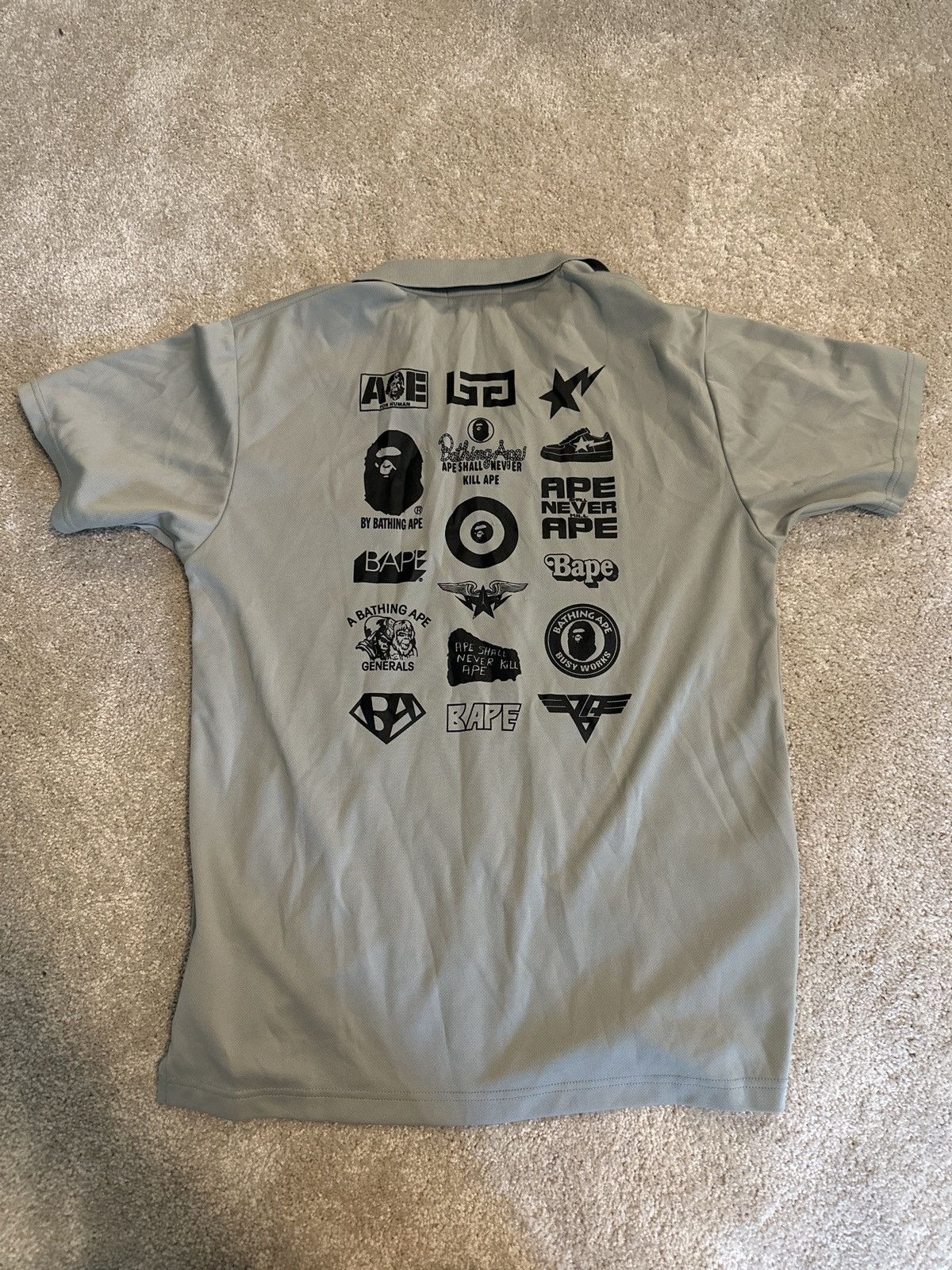 Bape BAPE Polo Gray Button Up Polo Shirt Size US L / EU 52-54 / 3 - 2 Thumbnail