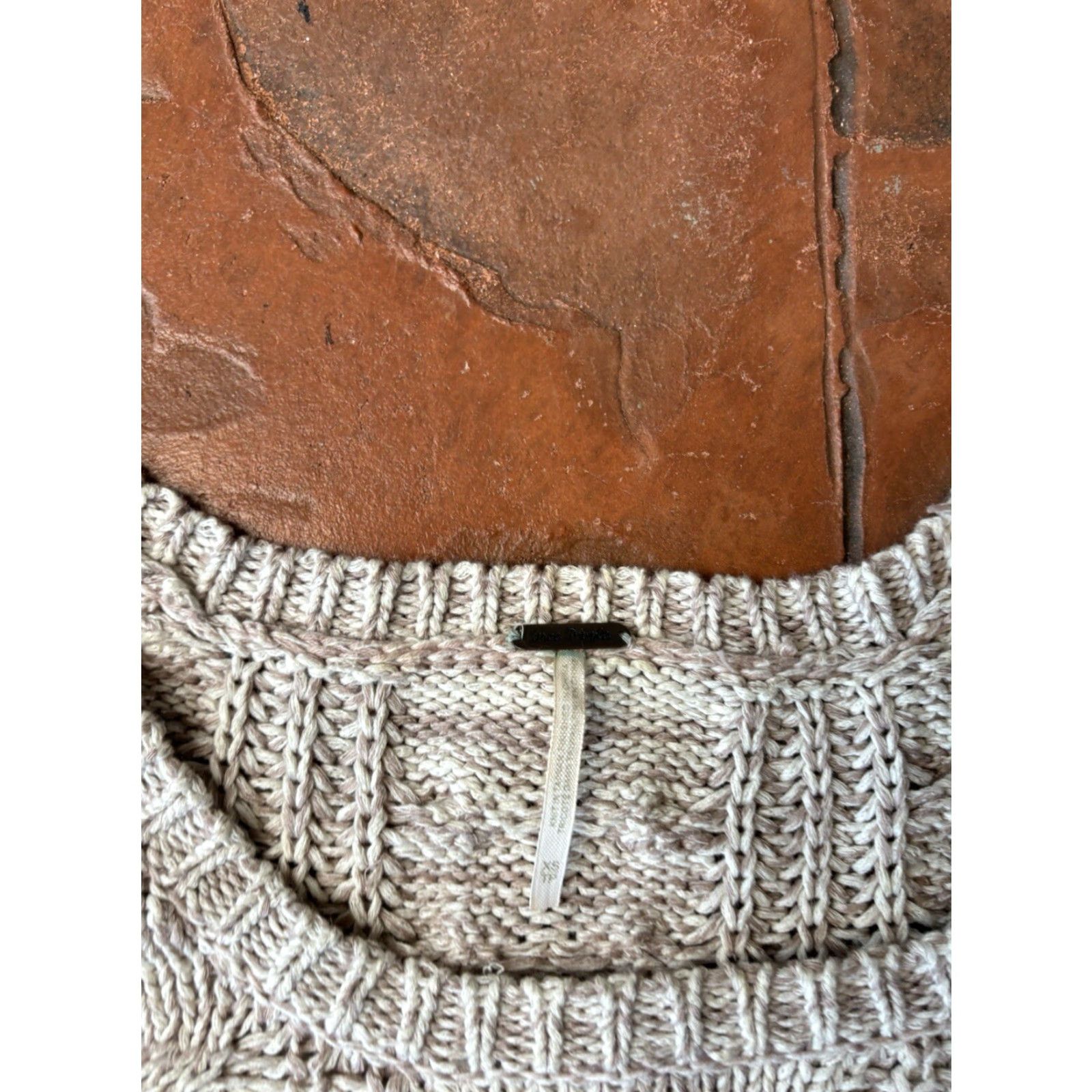Free People Free People Cable Knit Long Sleeve Sweater Womens XS Beige Size XS / US 0-2 / IT 36-38 - 2 Thumbnail