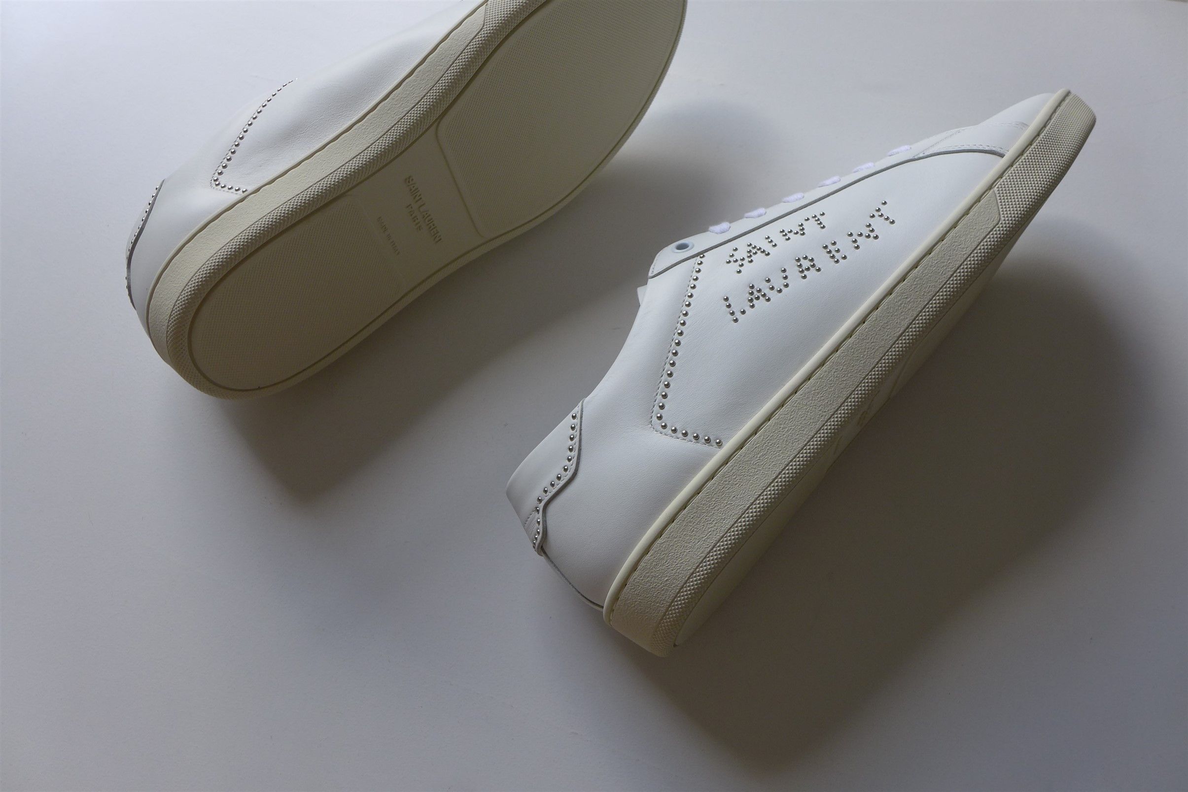Saint Laurent Paris Saint Laurent SL/08 Sneakers - Studded White Calf Leather Size US 11 / EU 44 - 7 Thumbnail