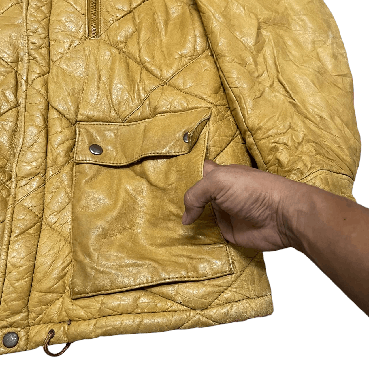 Japanese Brand Vintage Big Suri Quilted Leather Jacket Size US M / EU 48-50 / 2 - 6 Thumbnail