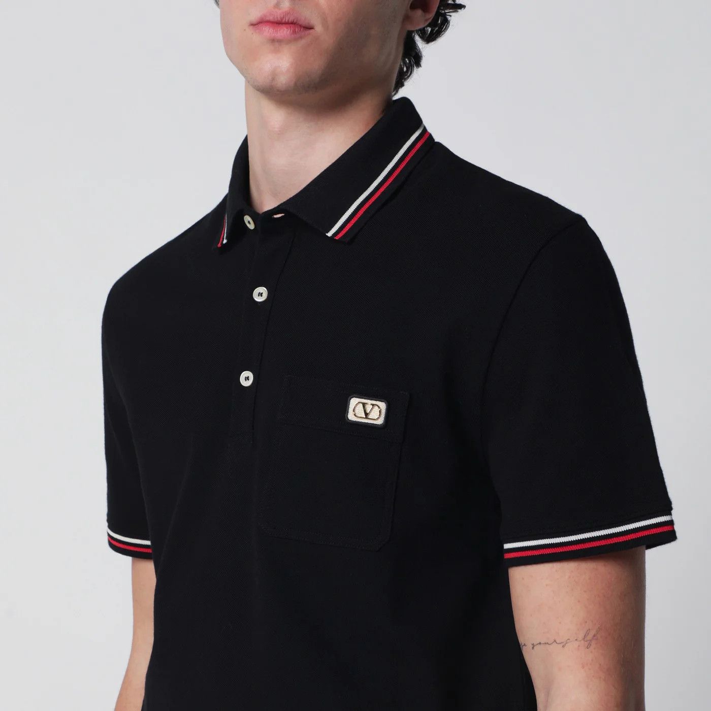 Valentino o1d2blof0326 Vlogo Signature Polo Shirt in Black Size US XXL / EU 58 / 5 - 4 Thumbnail