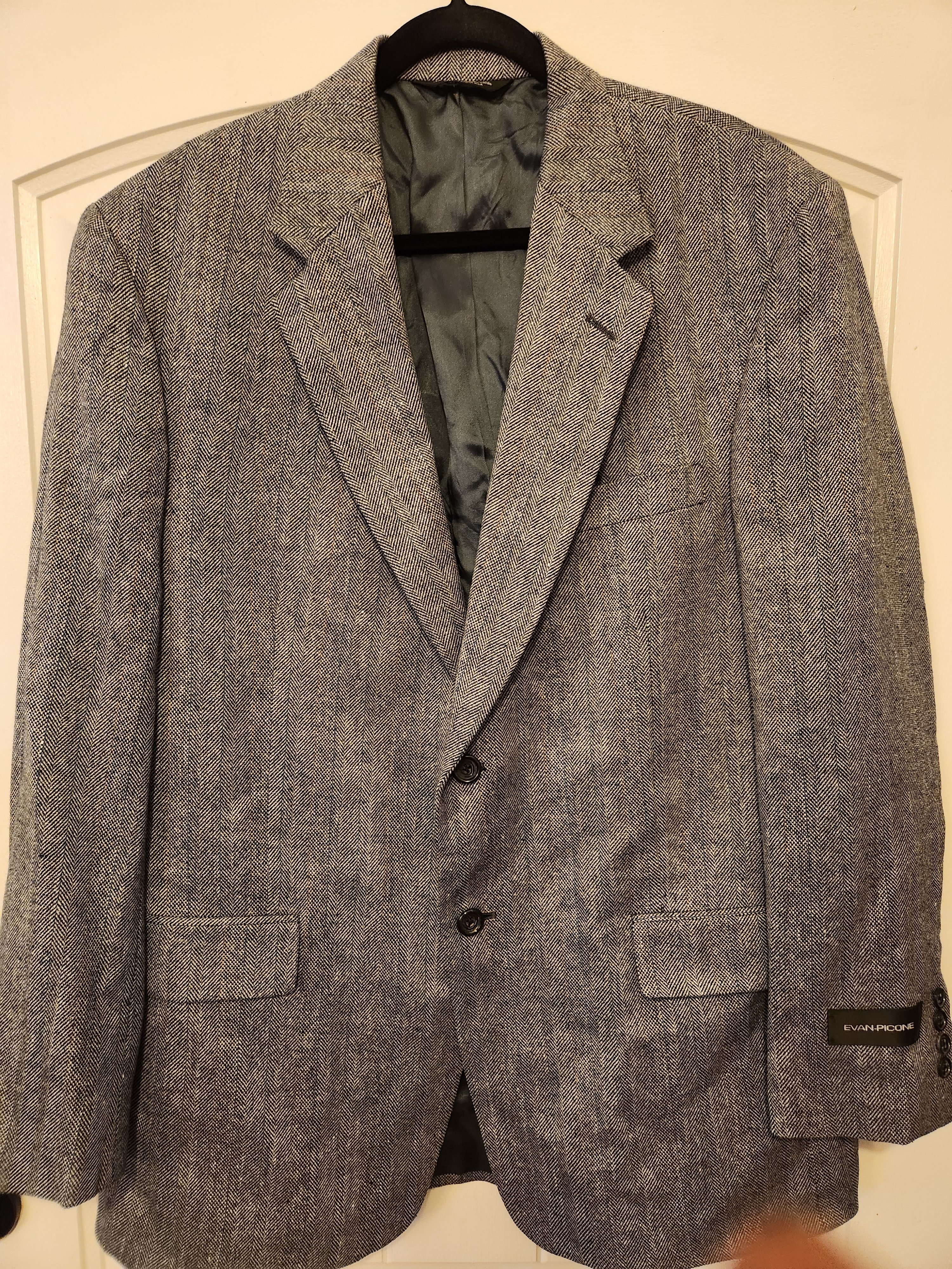 Vintage New Gray and Black Herringbone Blazer