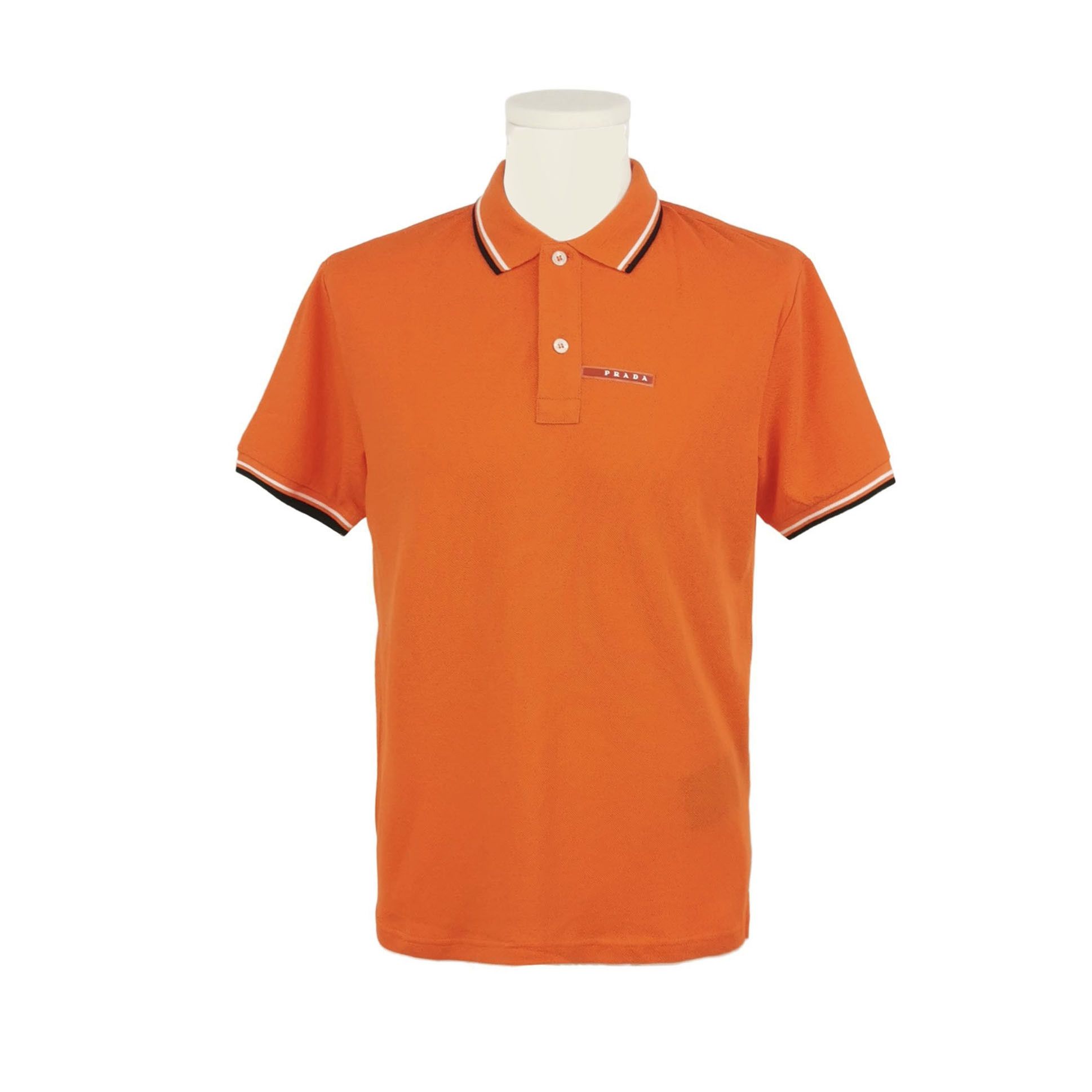 Prada Prada Cotton Color-Block Logo Collar T-Shirt M Size US M / EU 48-50 / 2 - 1 Thumbnail
