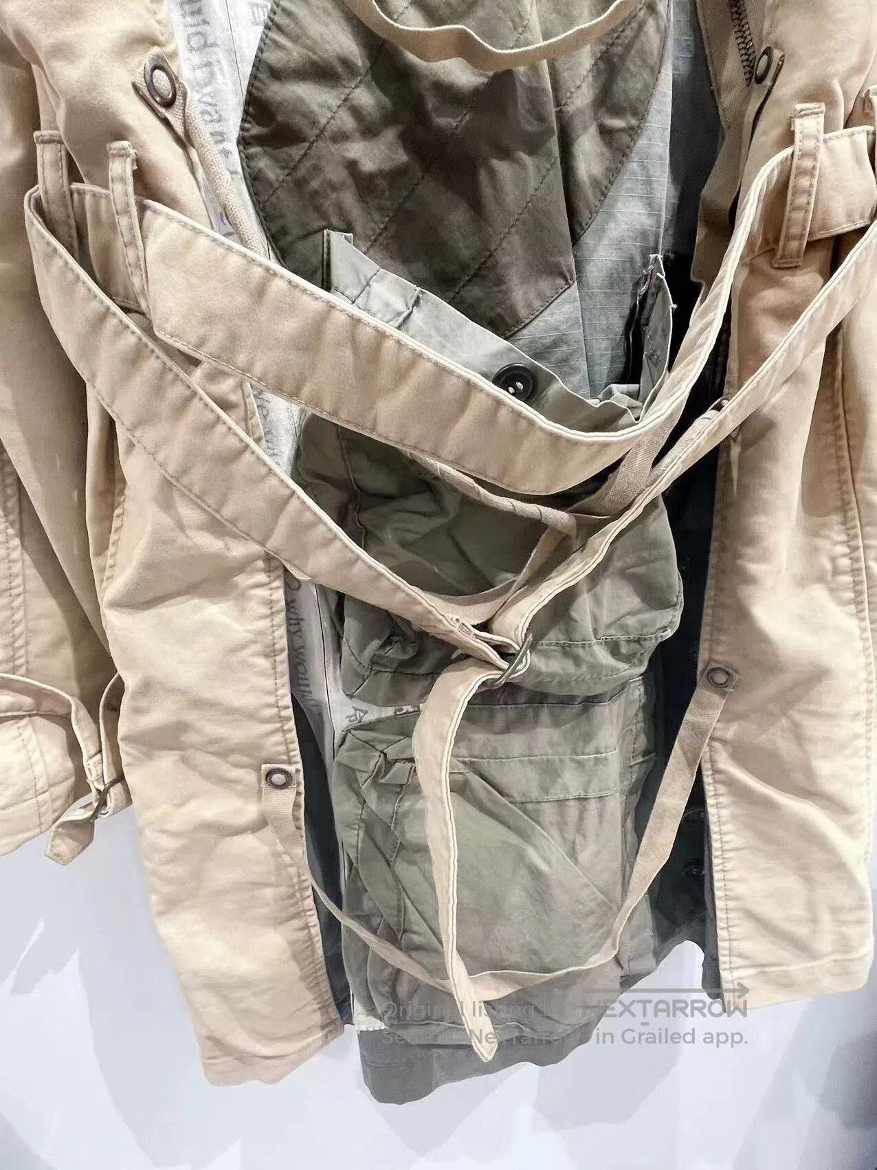 TALKING ABOUT THE ABSTRACTION Vintage Deconstructed Beige Overcoat. Size US M / EU 48-50 / 2 - 8 Thumbnail